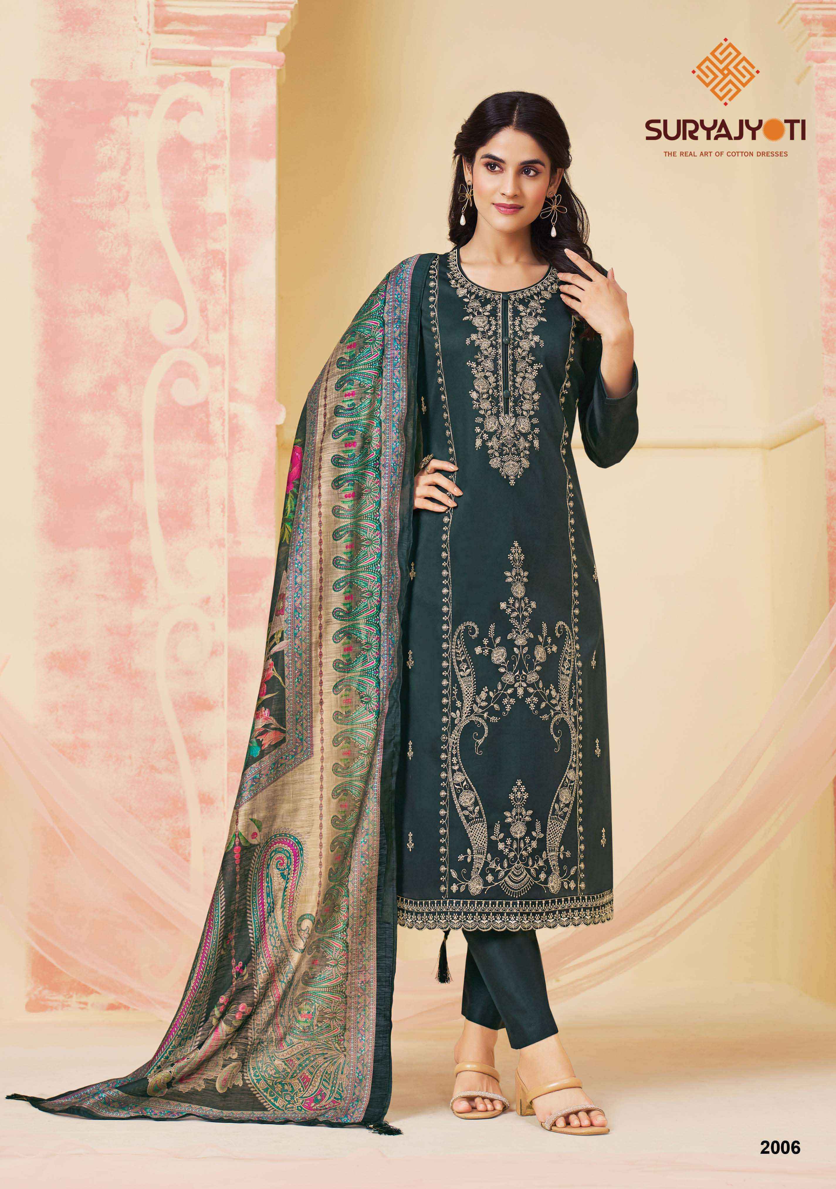 Suryajyoti Zaira Vol 2 Unstitched Ladies Suits In Surat -  Manufacturer Prices ( 6 pcs Catalogue )