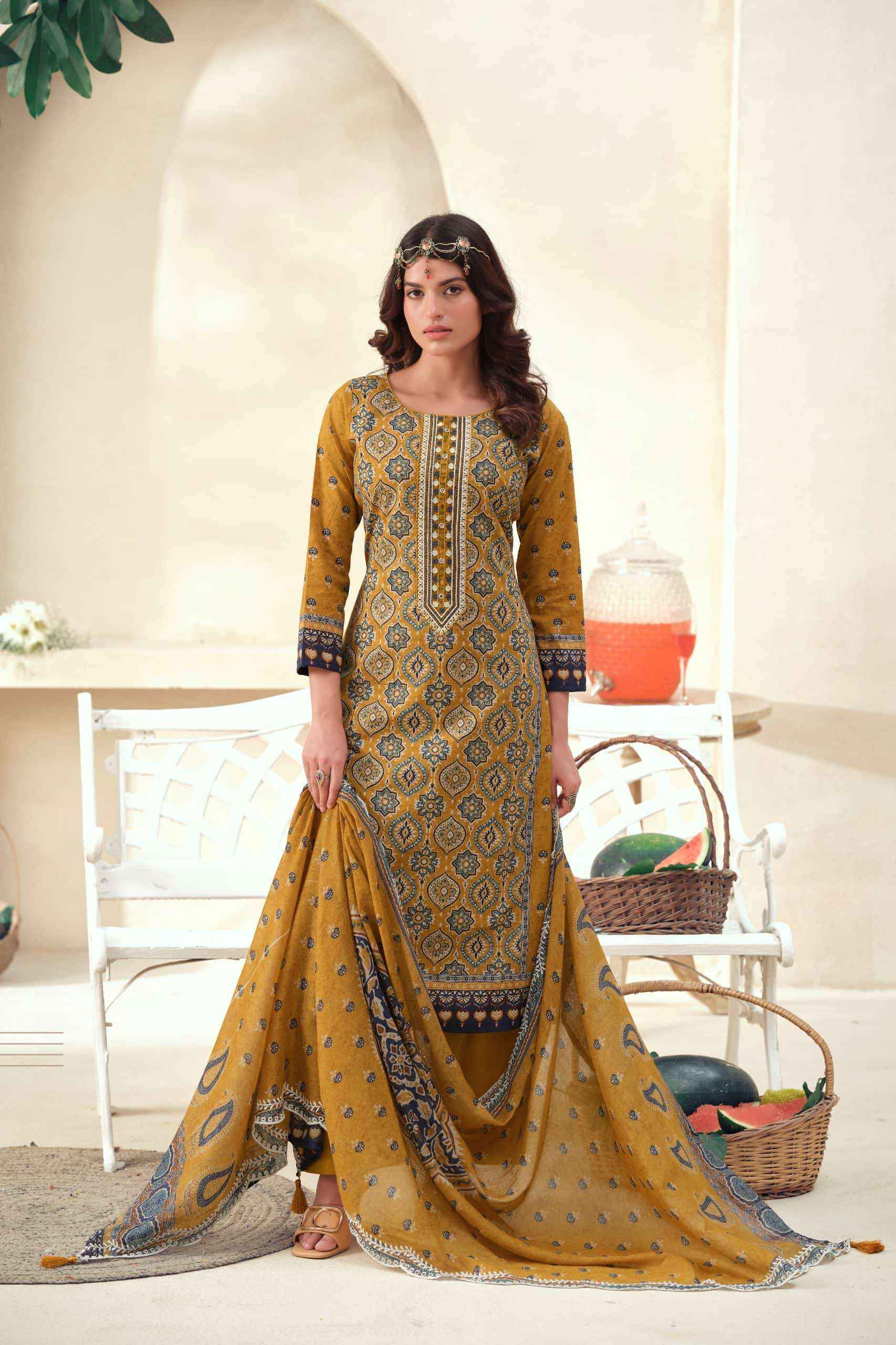 The Hermitage Shop Ajrakh Vol 1 Exclusive Lawn Cotton Salwar Suit Wholesale Surat Price ( 4 Pcs Catalog )