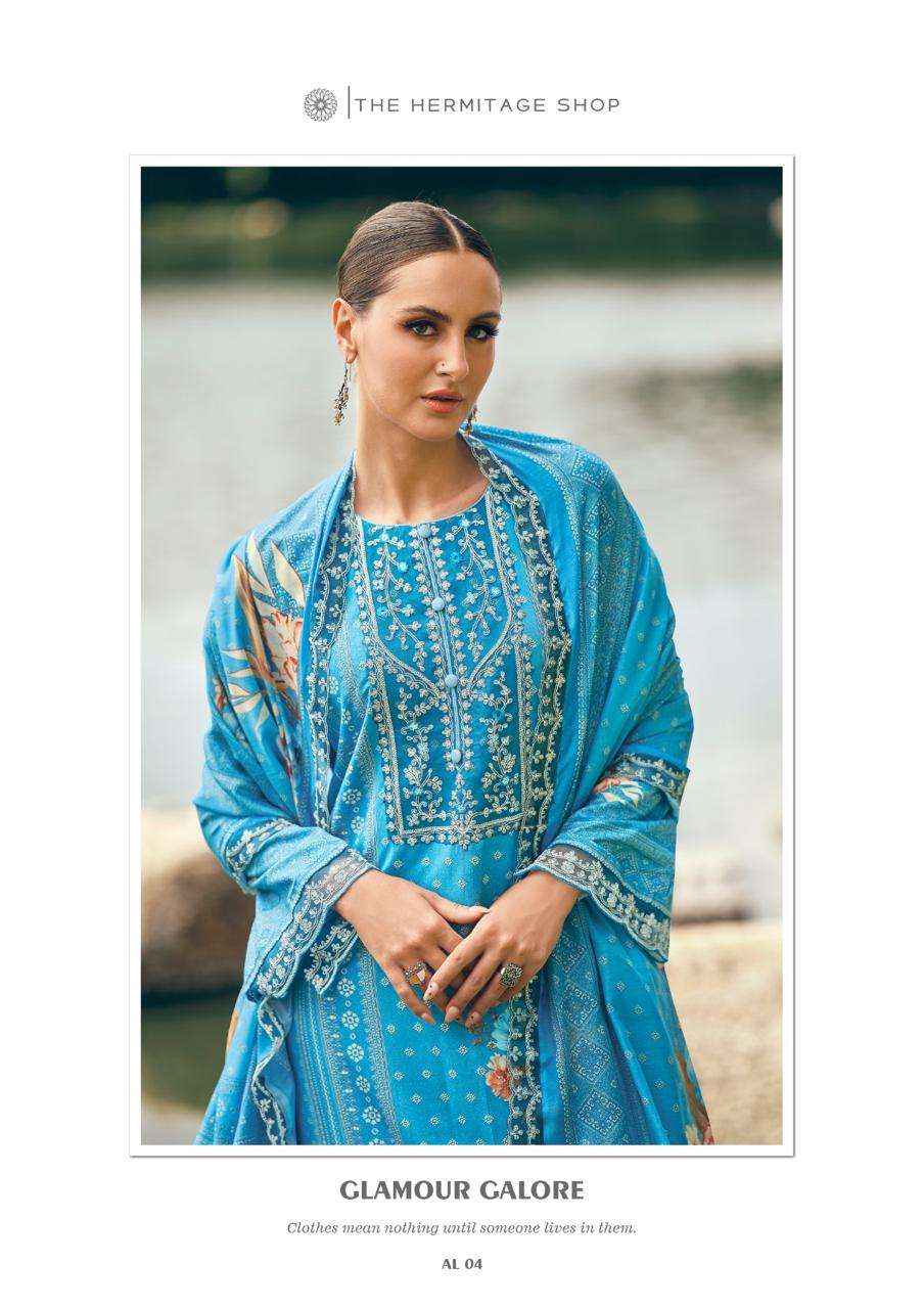 The Hermitage Shop Amahle Fancy Lawn Salwar Kameez _ Wholesale Online Shopping ( 6 Pcs Catalog )
