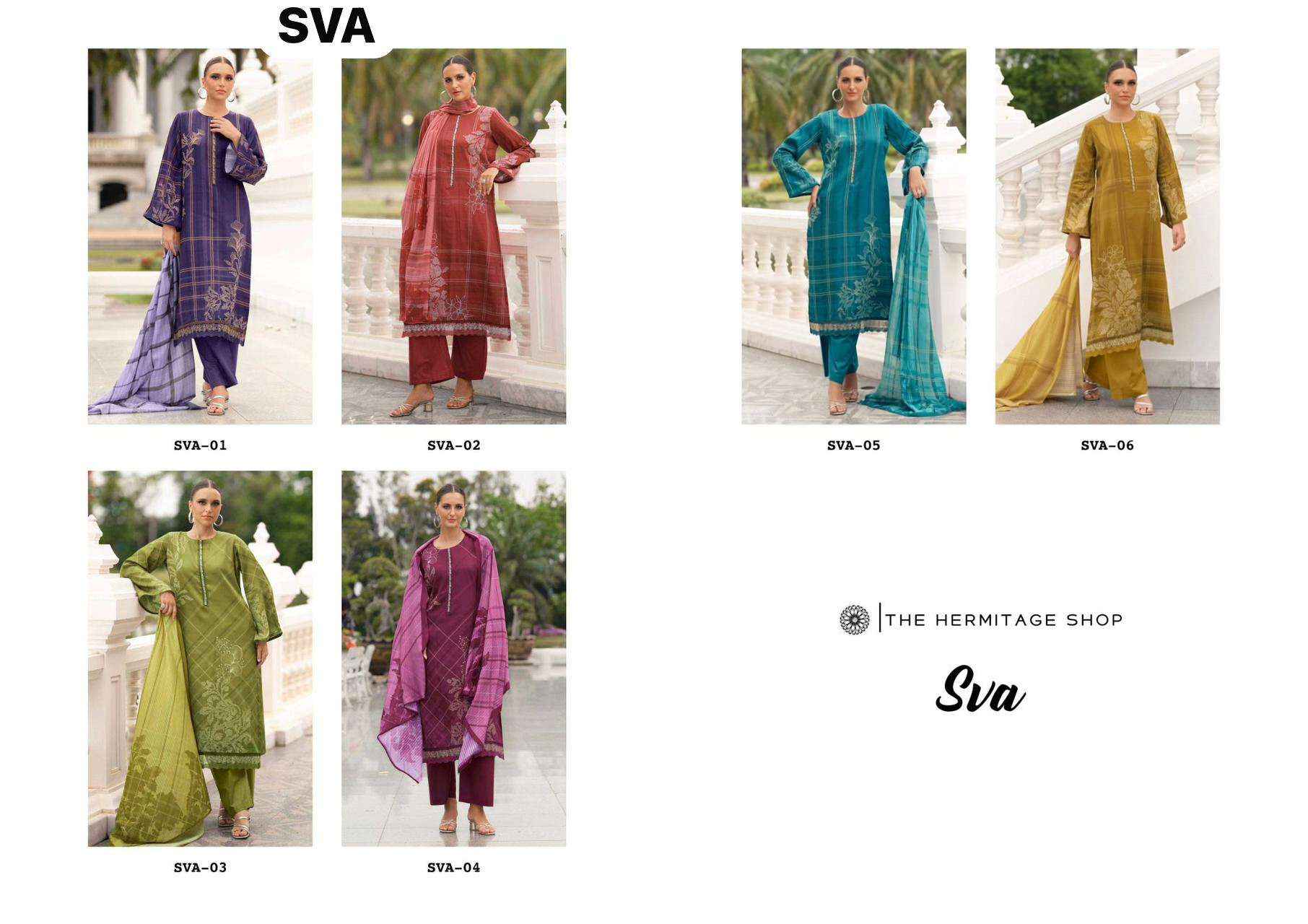 The Hermitage Shop Sva Digital Printed Fancy Lawn Suit _ New Collection At Wholesale Price ( 6 Pcs catalog )