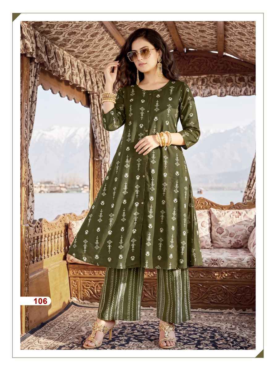 Tips & Tops Mannat Wholesale Price - Rayon Kurti With Plazzo ( 6 pcs Catalogue )