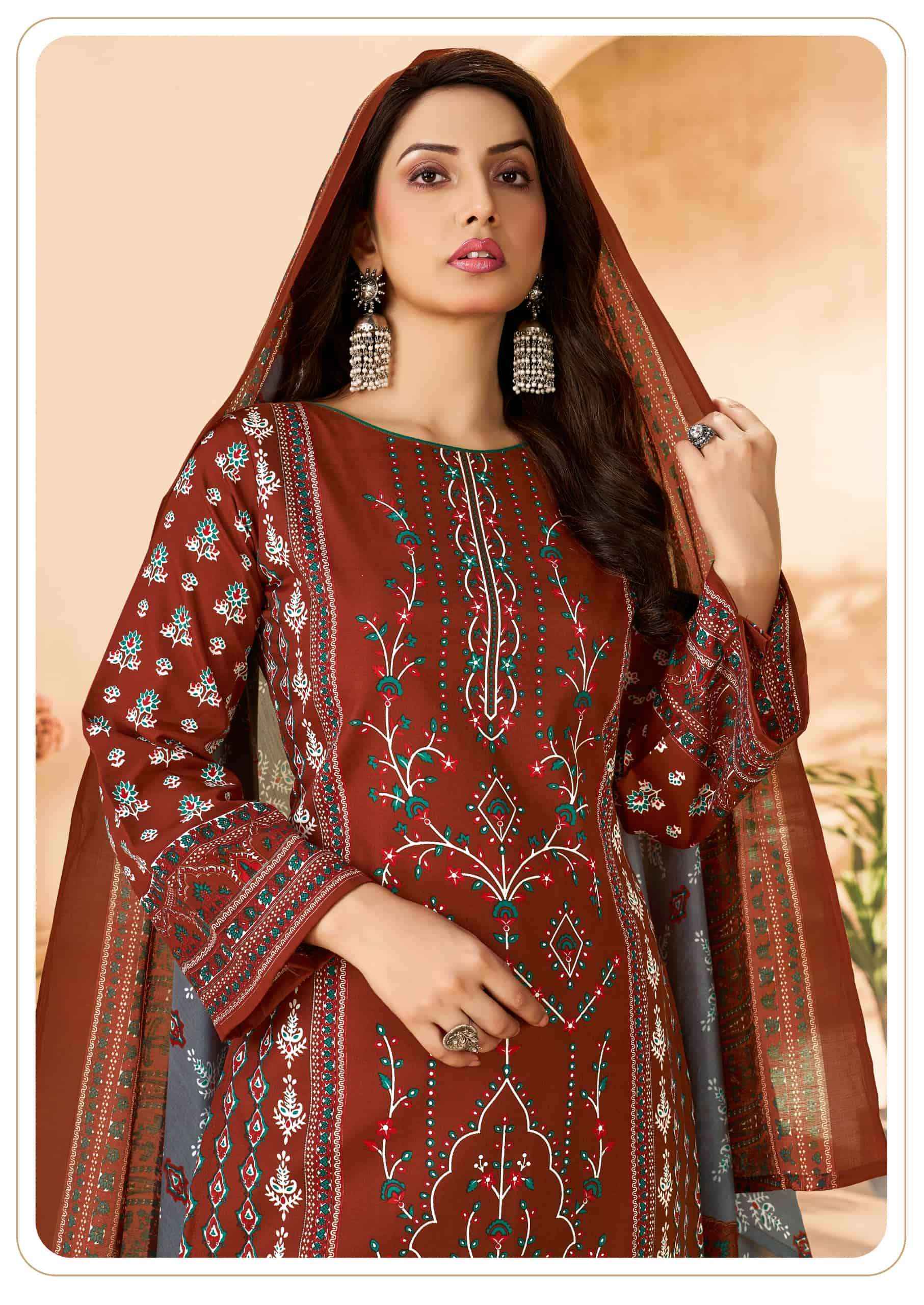 Vandana Fashion Karachi Studio Vol 6 Printed Karachi Cotton Dress _ Buy Surat Wholesale Textile Price ( 8 Pcs Catalog )