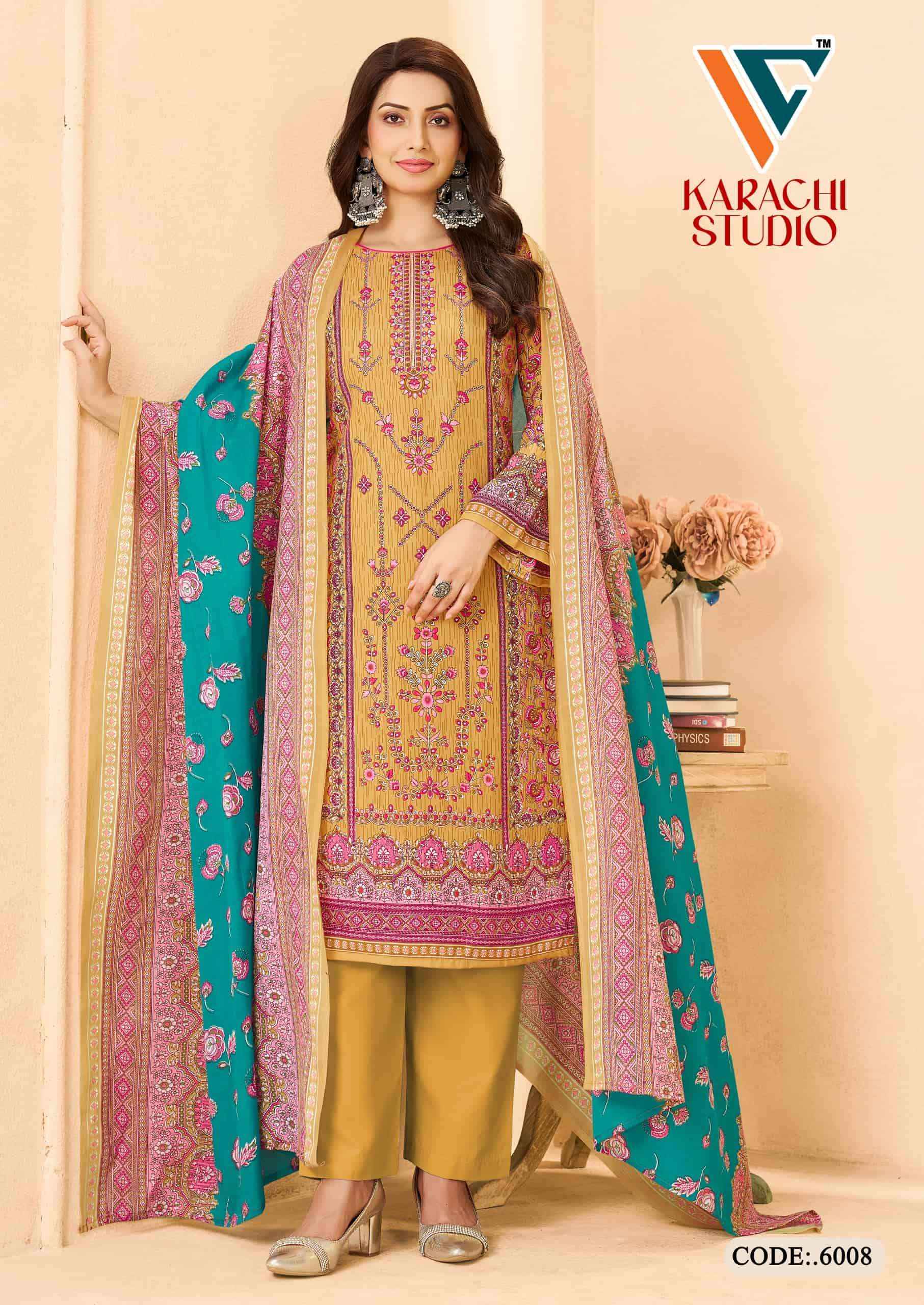 Vandana Fashion Karachi Studio Vol 6 Printed Karachi Cotton Dress _ Buy Surat Wholesale Textile Price ( 8 Pcs Catalog )
