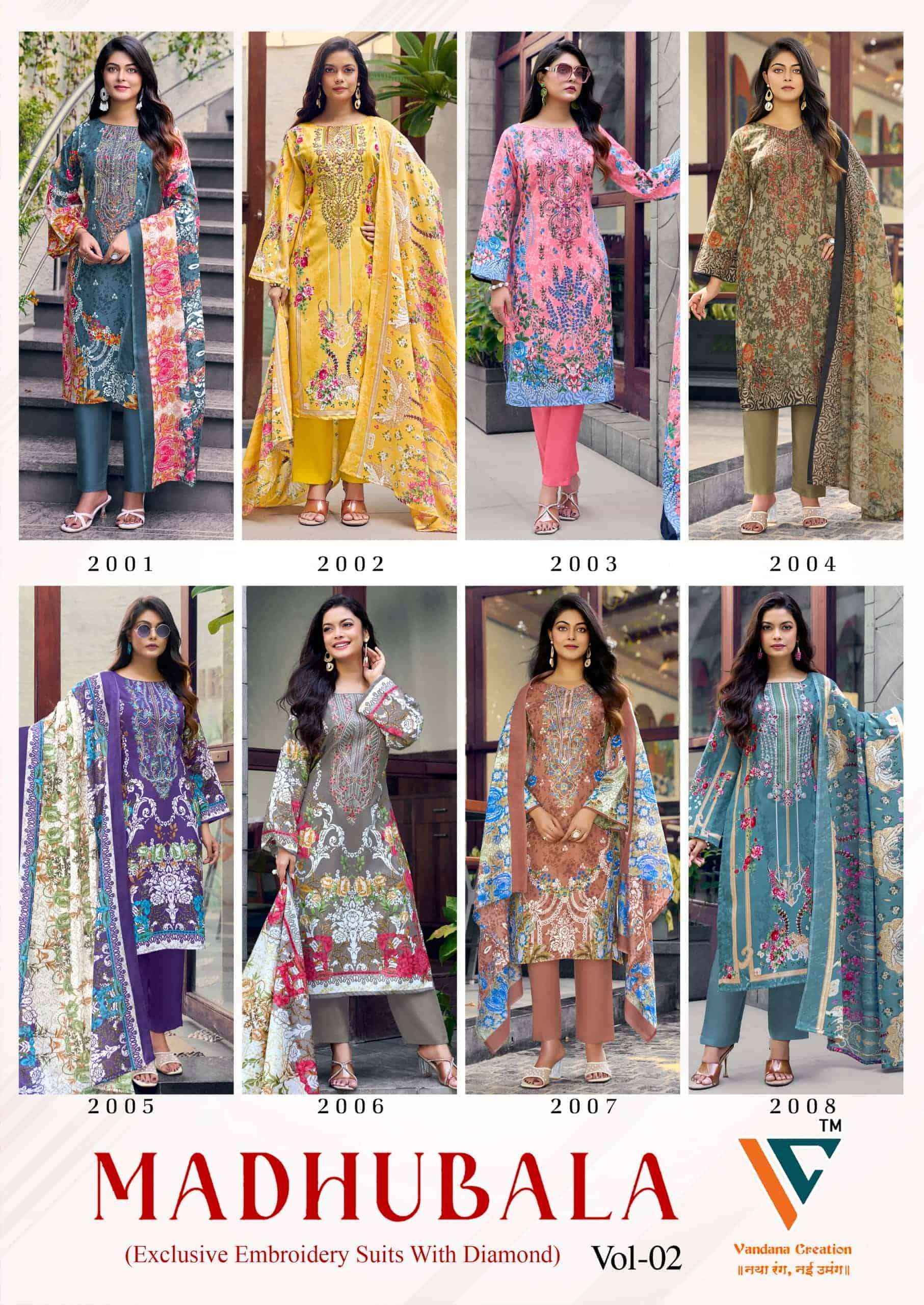 Vandana Fashion Madhubala Vol 2 Exclusive Karachi Cotton Suit _ Surat Wholesale Market Price ( 8 Pcs Catalog )