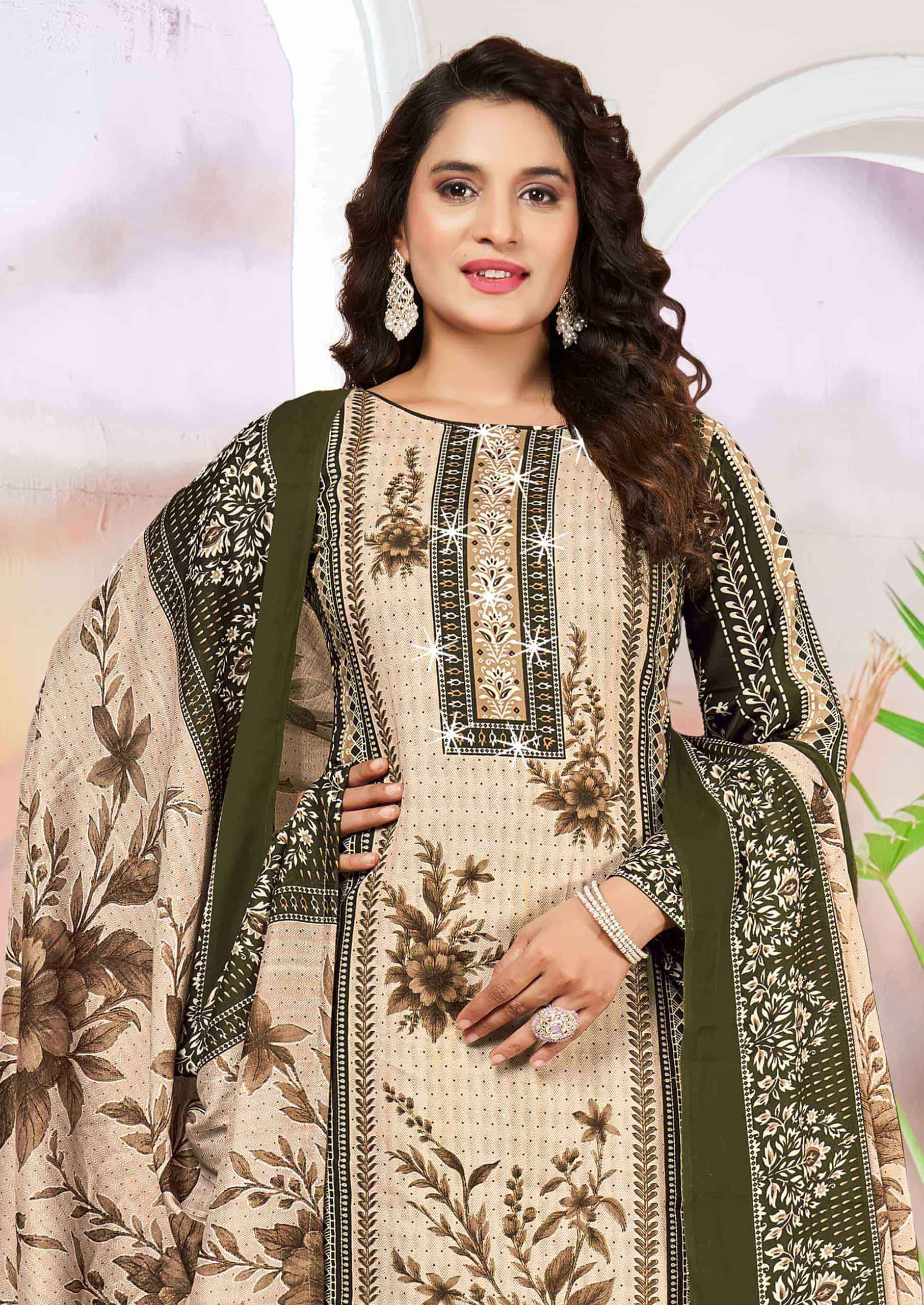 Vandana Fashion Shanaya Vol 9 Fancy Work Karachi Cotton Suit _ Surat Wholesale Market Price ( 8 Pcs Catalog )