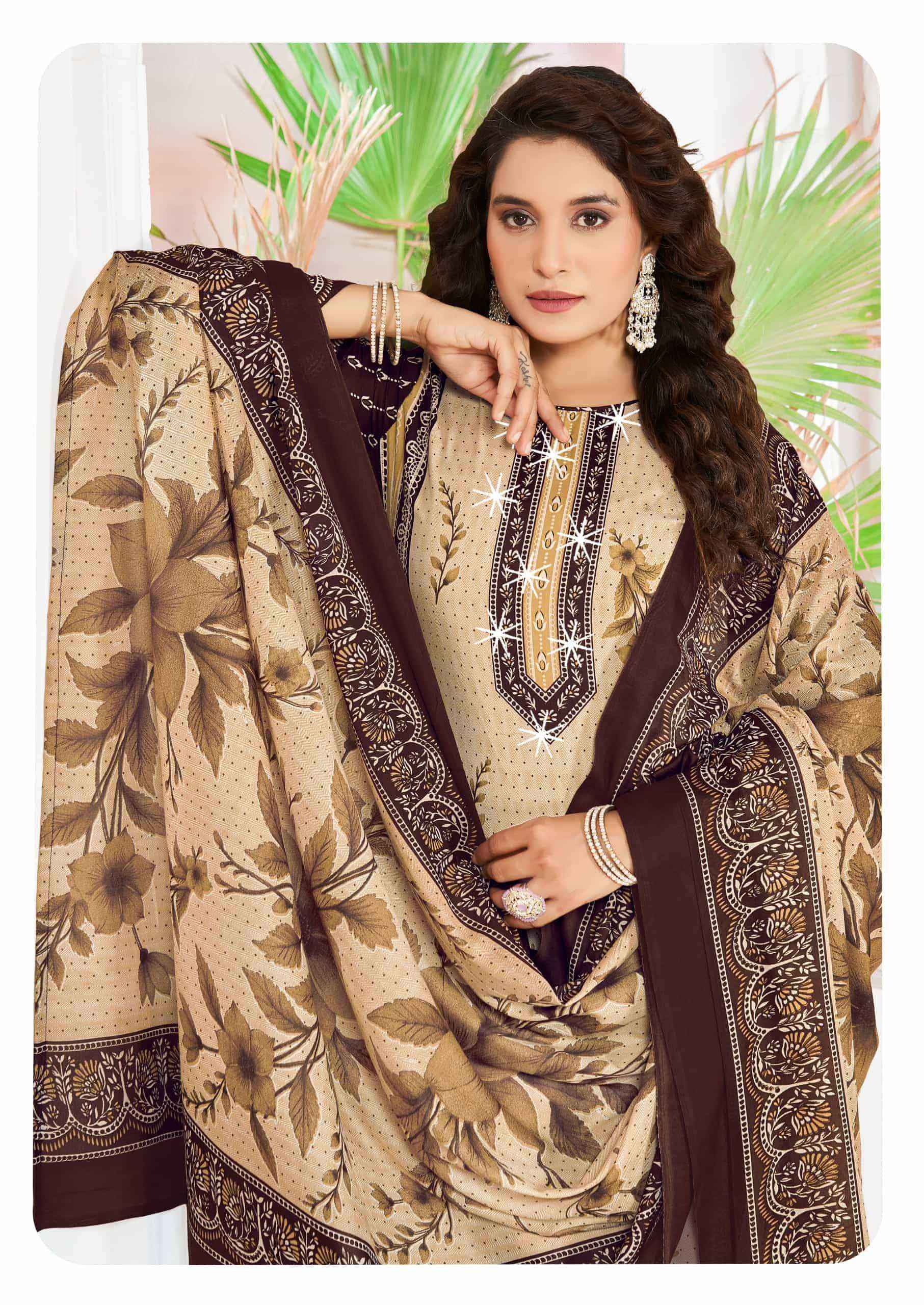 Vandana Fashion Shanaya Vol 9 Fancy Work Karachi Cotton Suit _ Surat Wholesale Market Price ( 8 Pcs Catalog )