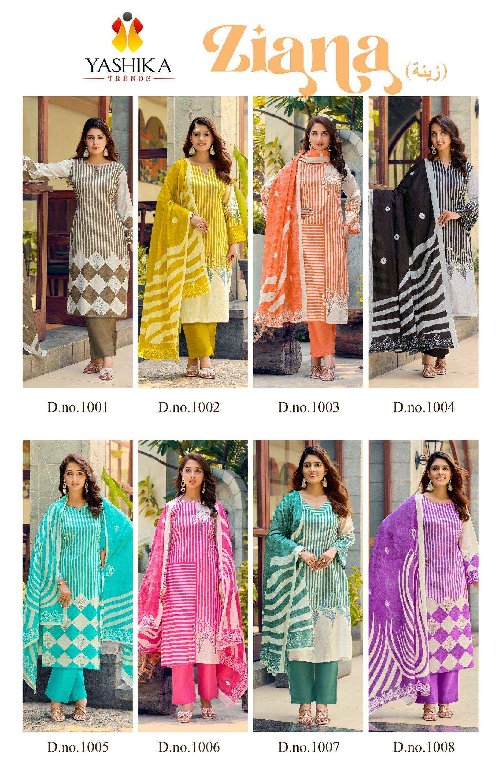 Yashika Ziana Premium Wear Cotton Dress Material Surat Wholesaler ( 8 Pcs Catalogue )