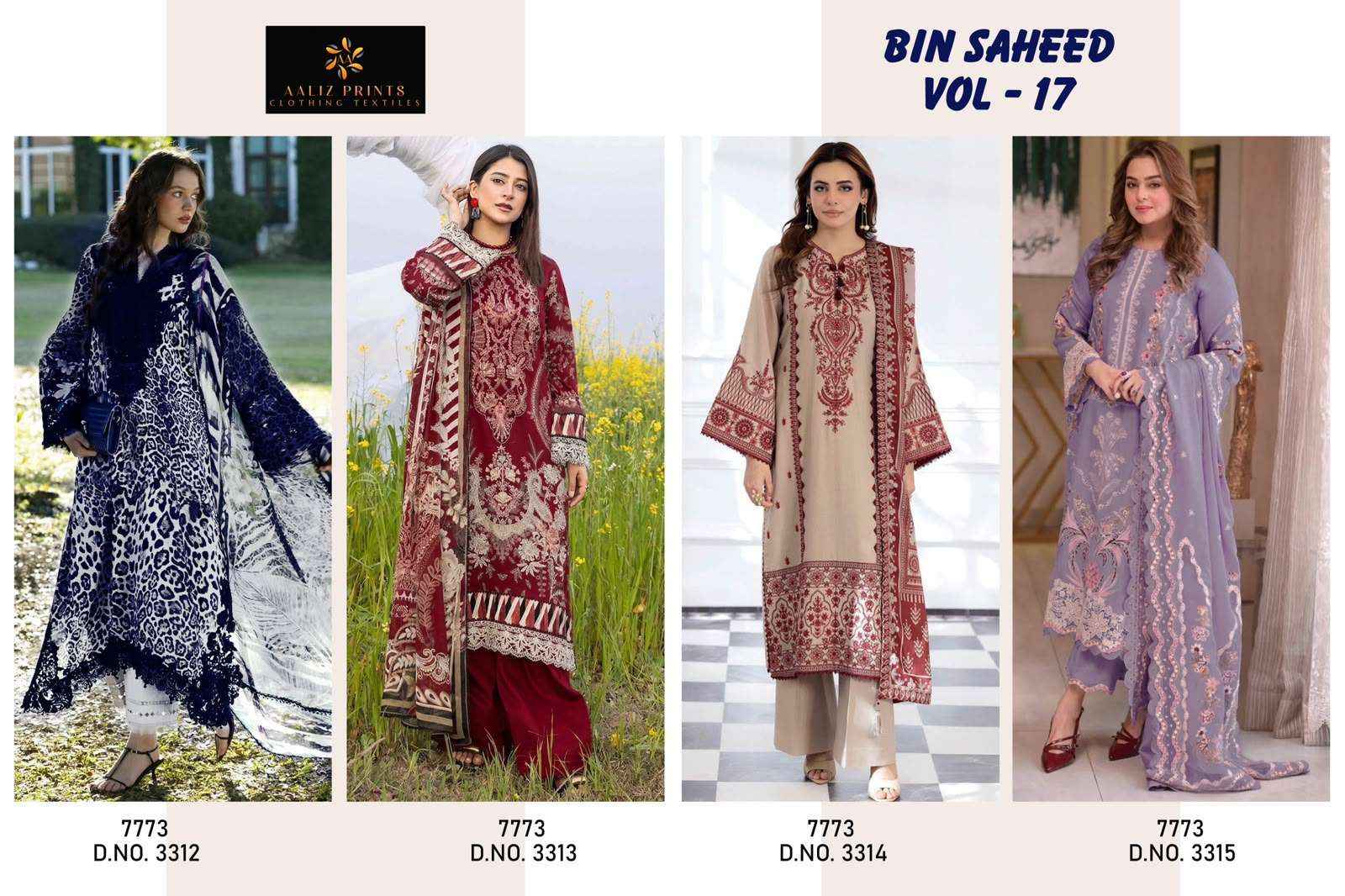 AALIZ PRINTS BIN SAHEED VOL 17 READY MADE COLLECTION _ SURAT WHOLESALE MARKET PRICE ( 4 PCS CATALOG )