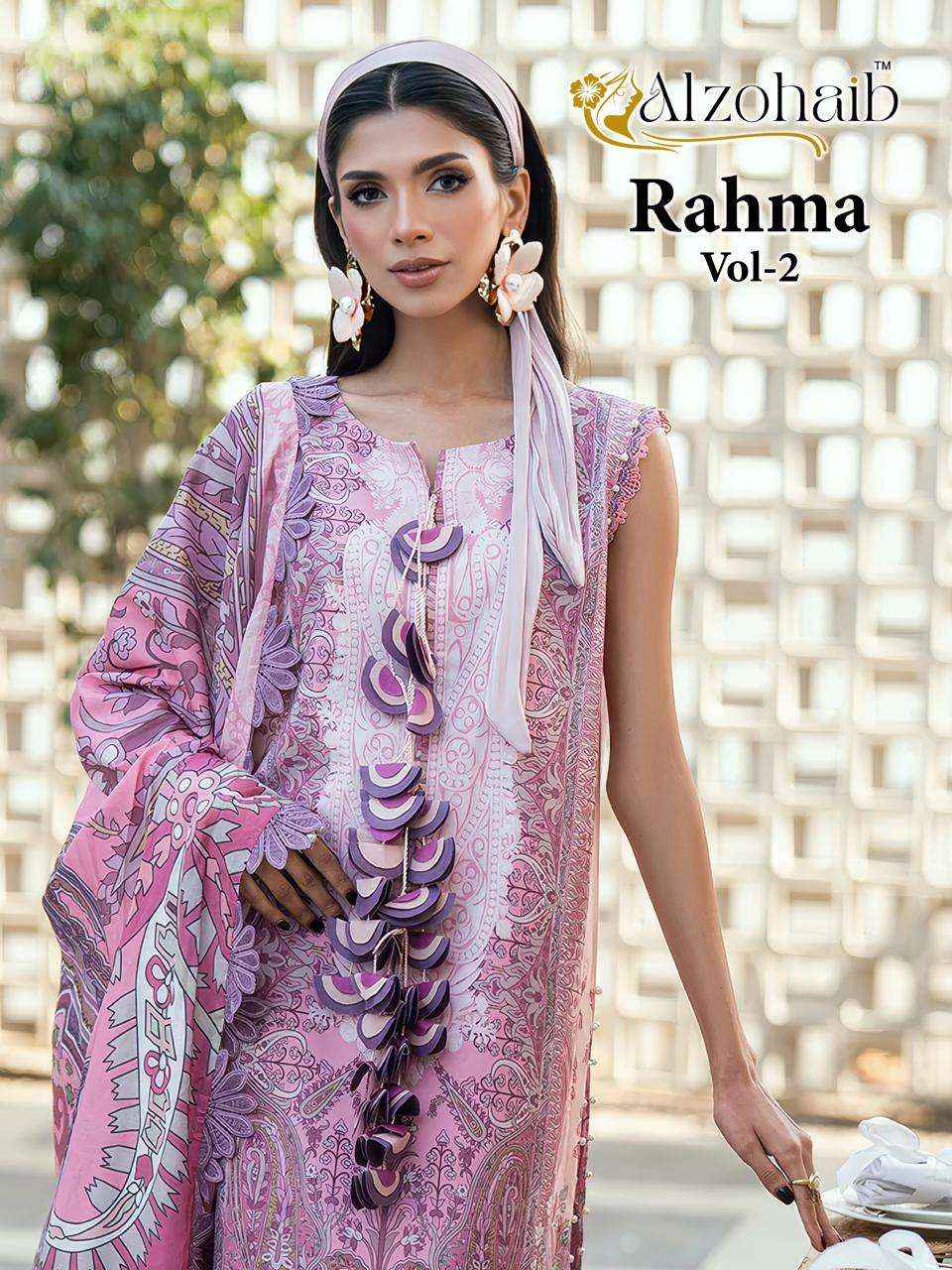 Al Zohaib Rahma Vol 2 Unstitch Pakistani Dress Material Wholesale Price ( 4 Pcs Catalogue )
