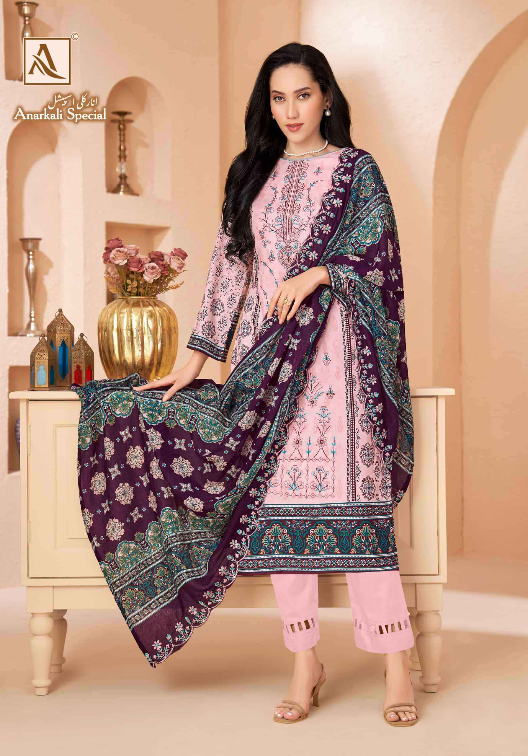 Alok Suit Anarkali Special Pure Cotton Exclusive Salwar Suit _ Surat Wholesale Market Price ( 8 Pcs Catalog )