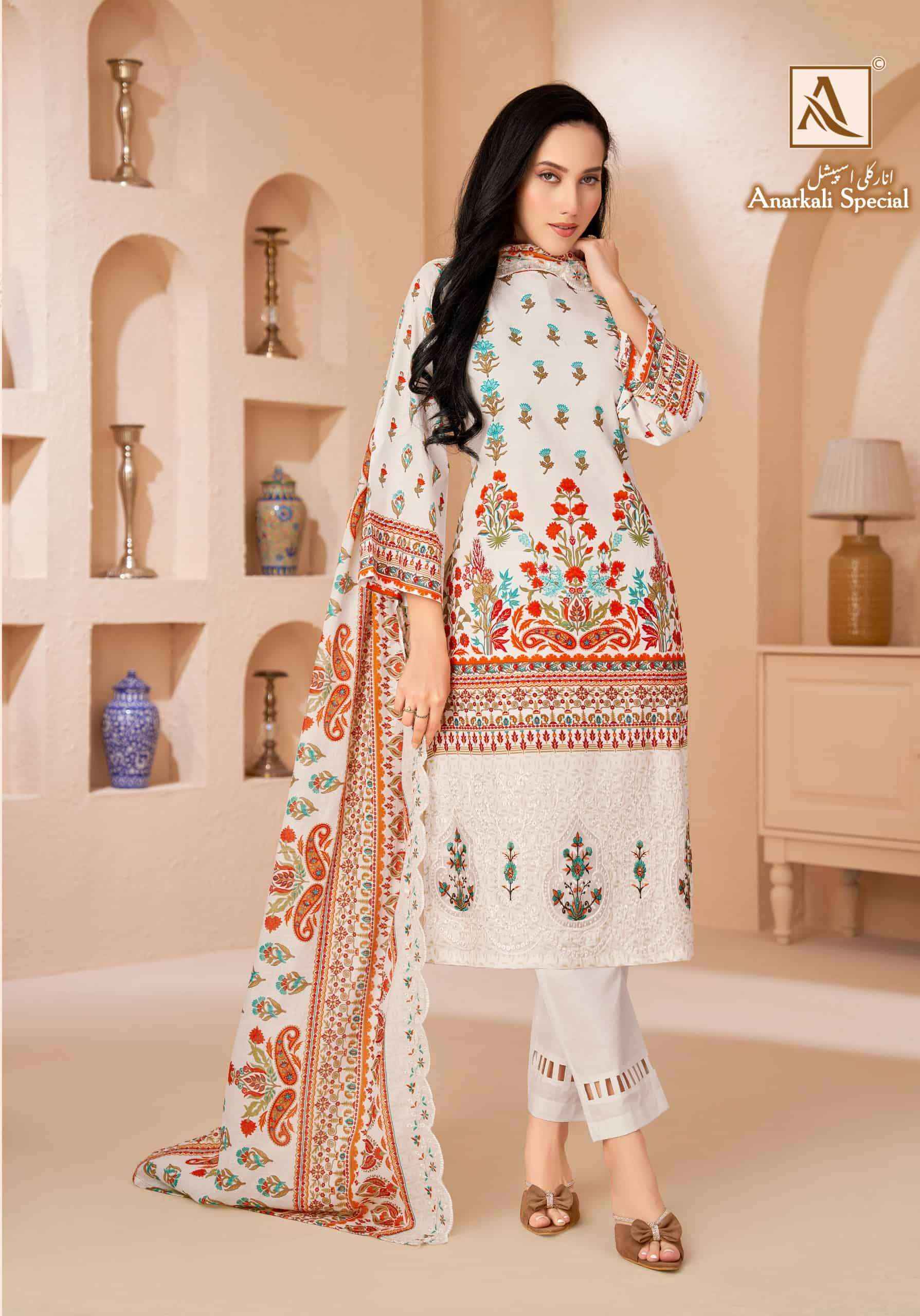 Alok Suit Anarkali Special Pure Cotton Exclusive Salwar Suit _ Surat Wholesale Market Price ( 8 Pcs Catalog )