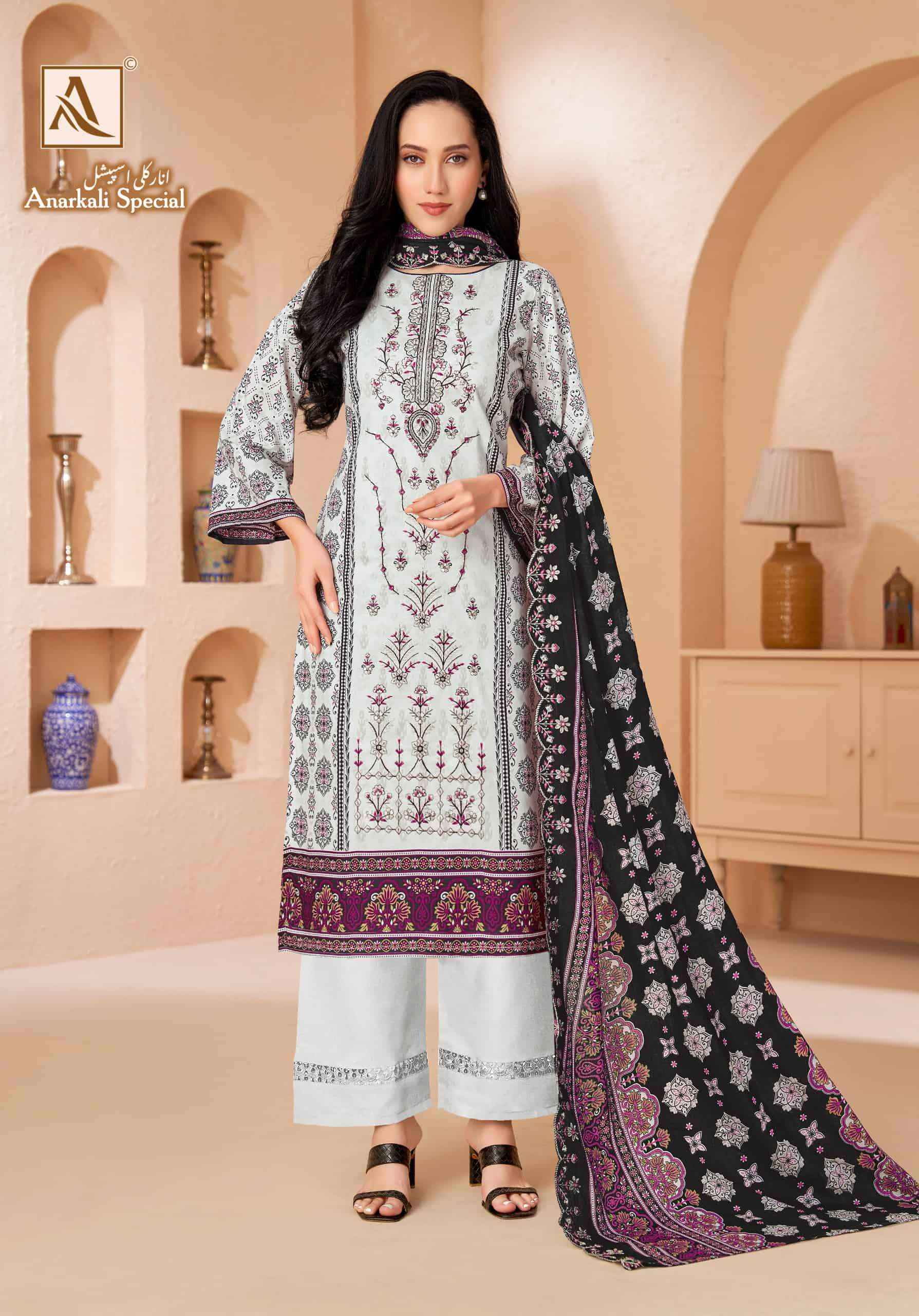 Alok Suit Anarkali Special Pure Cotton Exclusive Salwar Suit _ Surat Wholesale Market Price ( 8 Pcs Catalog )