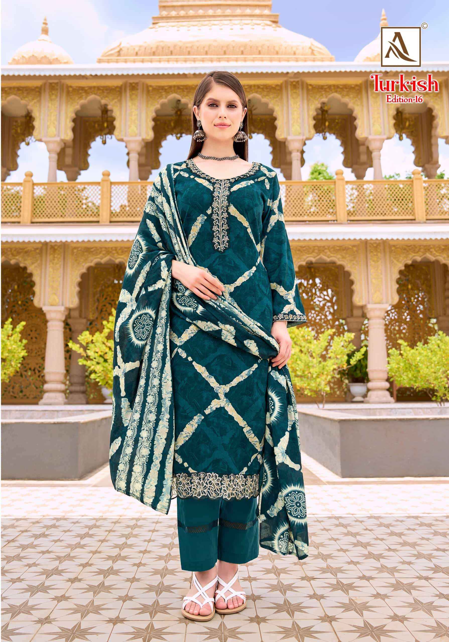 Alok Suit Turkish Edition 16 Pure Rayon Dress Material Wholesale Supplier ( 6 Pcs Catalogue )