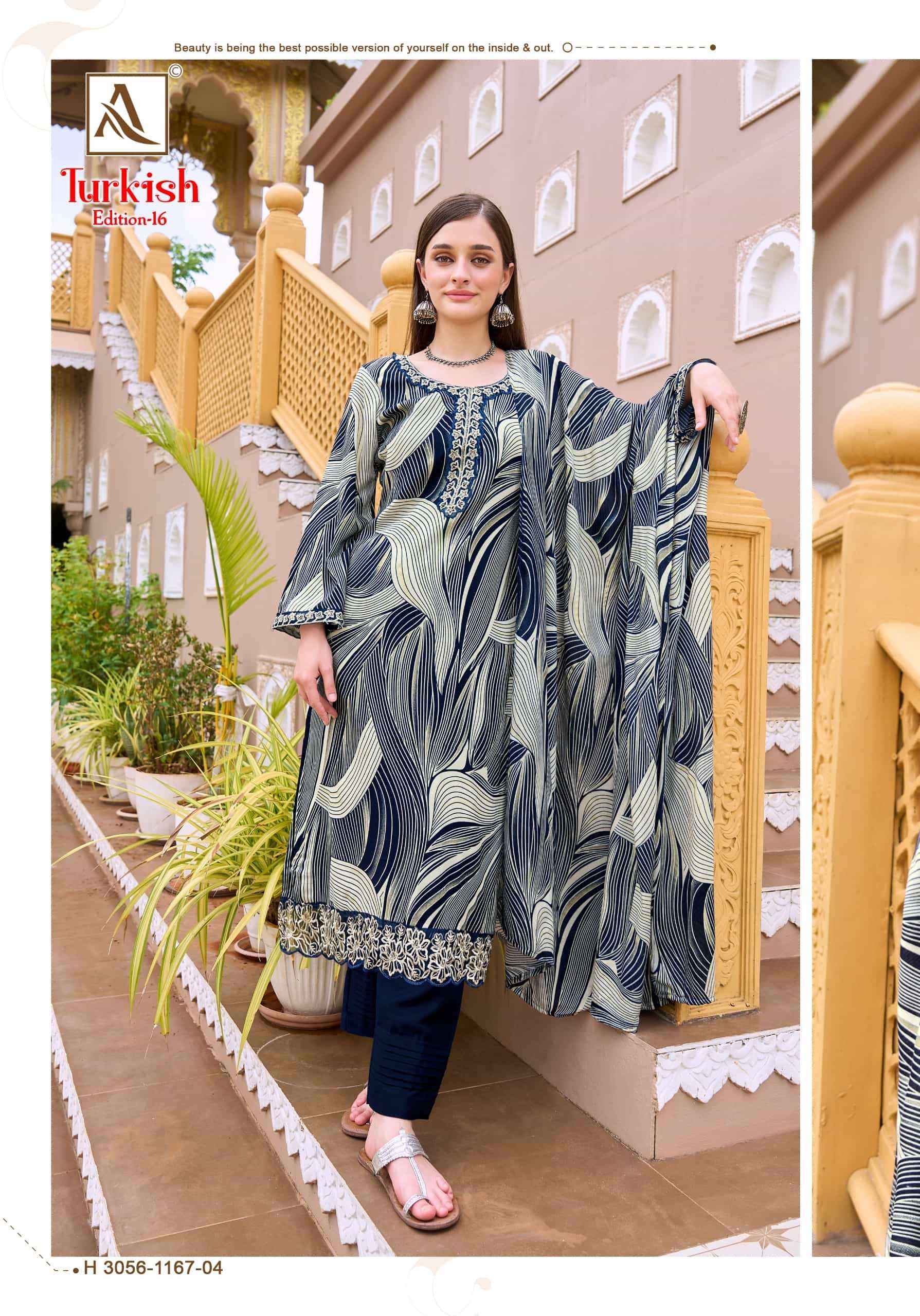 Alok Suit Turkish Edition 16 Pure Rayon Dress Material Wholesale Supplier ( 6 Pcs Catalogue )