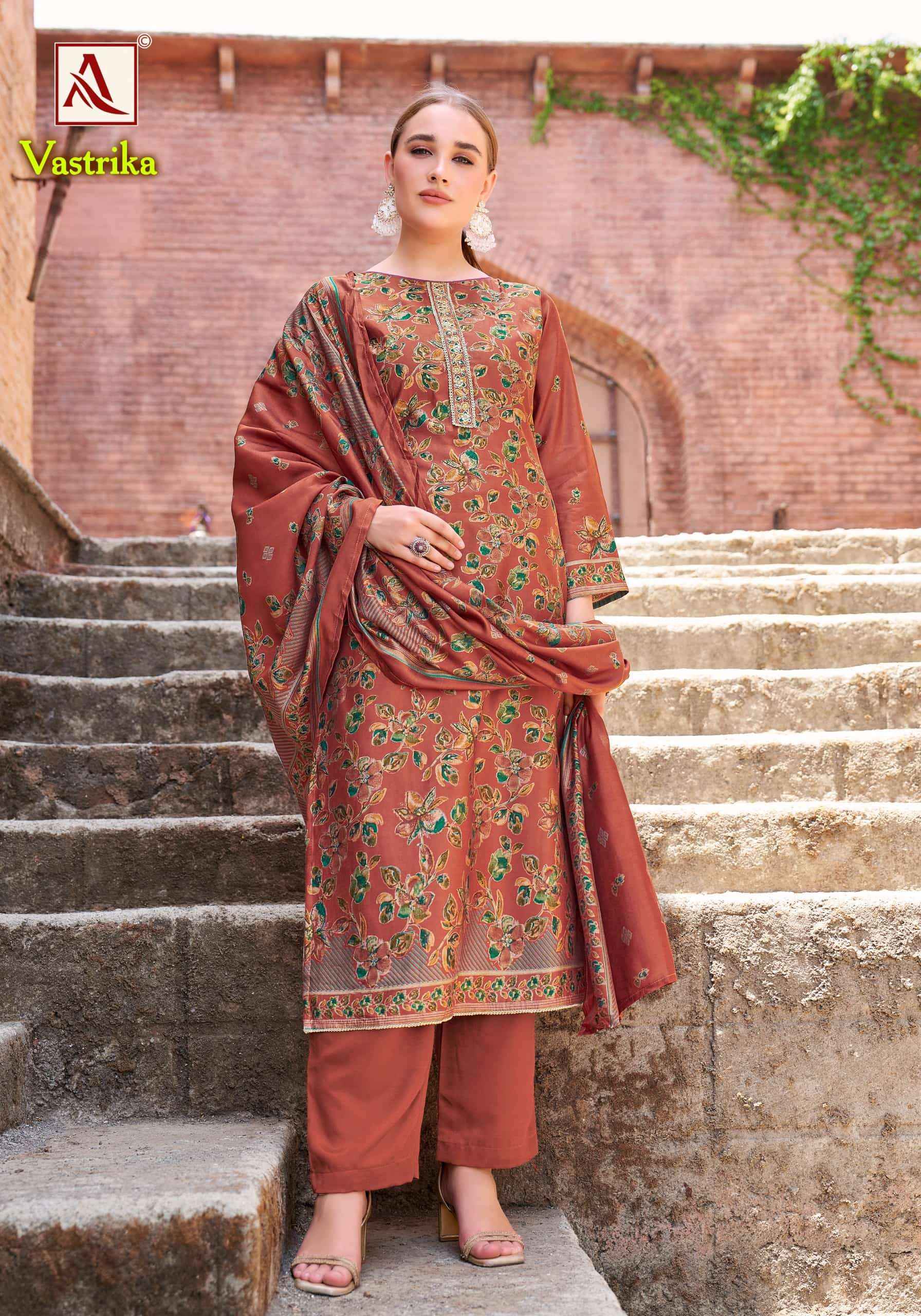 Alok Suit Vastrika Exclusive Ladies Suit Wholesale Price ( 6 Pcs Catalogue )