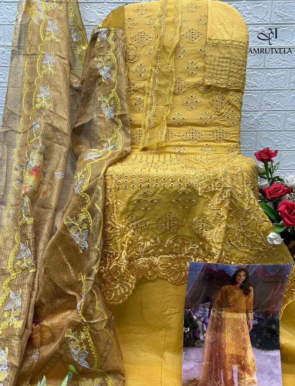 Amrutvela Sobia Nazir Lawn Cotton Salwar Suit _ Surat Wholesale Market Price ( 6 Pcs Catalog )