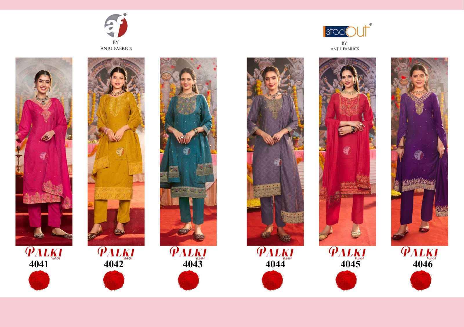 Anju Fabrics Palki Vol 4 Muslin Kurti Combo Set _ Surat Wholesale Market Price ( 6 Pcs catalog )