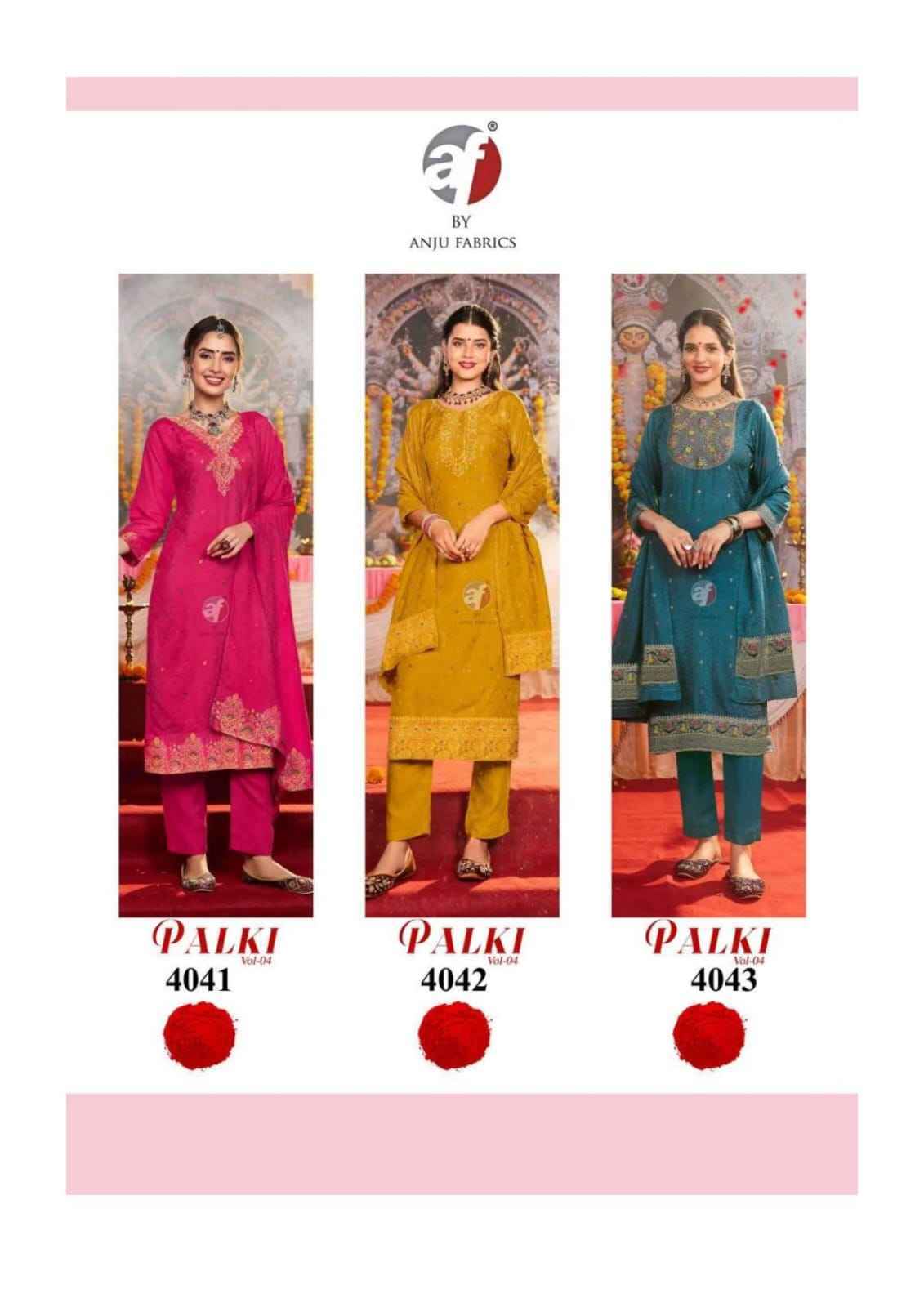 Anju Fabrics Palki Vol 4 Muslin Kurti Combo Set _ Surat Wholesale Market Price ( 6 Pcs catalog )