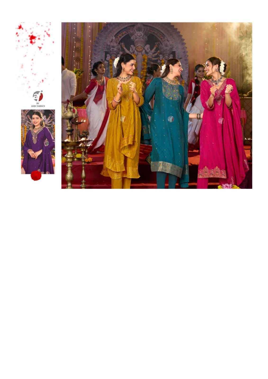Anju Fabrics Palki Vol 4 Muslin Kurti Combo Set _ Surat Wholesale Market Price ( 6 Pcs catalog )