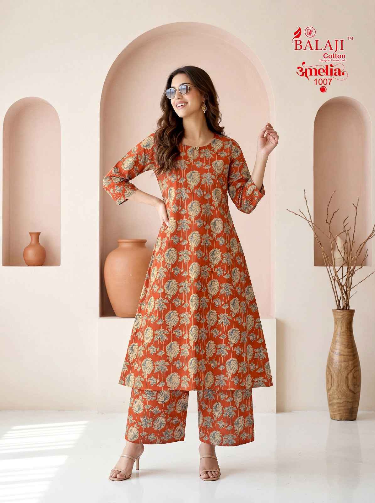 Balaji Amelia Vol 1 Long Cotton Co Ord Set Collection _ Surat Wholesale Market Price ( 8 Pcs Catalog )