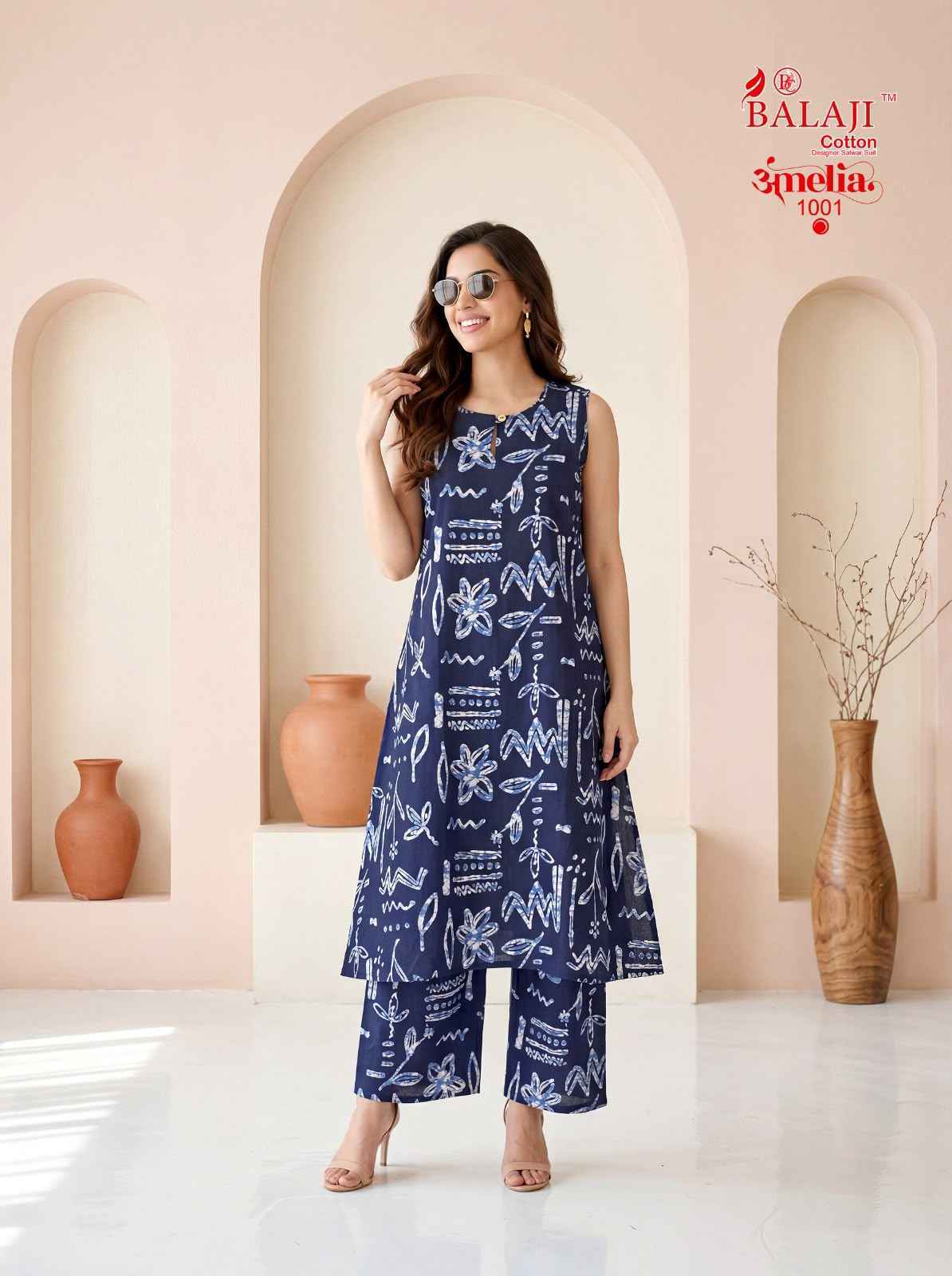 Balaji Amelia Vol 1 Long Cotton Co Ord Set Collection _ Surat Wholesale Market Price ( 8 Pcs Catalog )