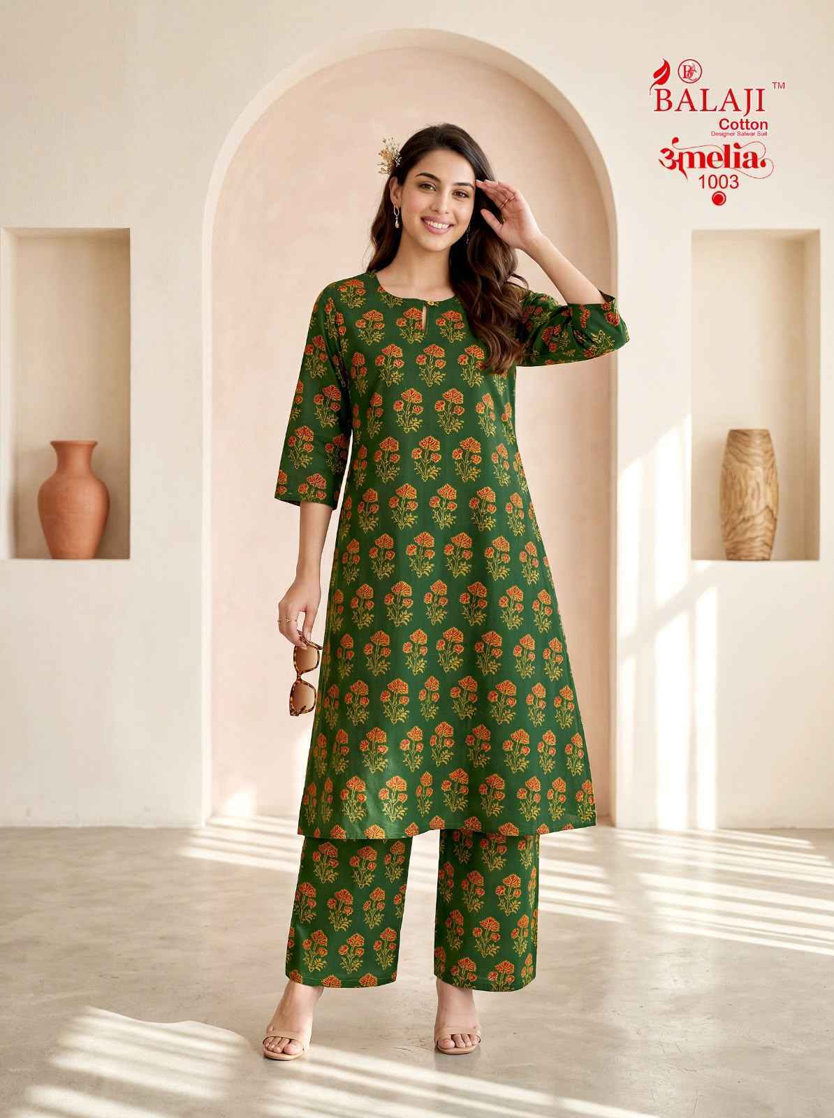 Balaji Amelia Vol 1 Long Cotton Co Ord Set Collection _ Surat Wholesale Market Price ( 8 Pcs Catalog )
