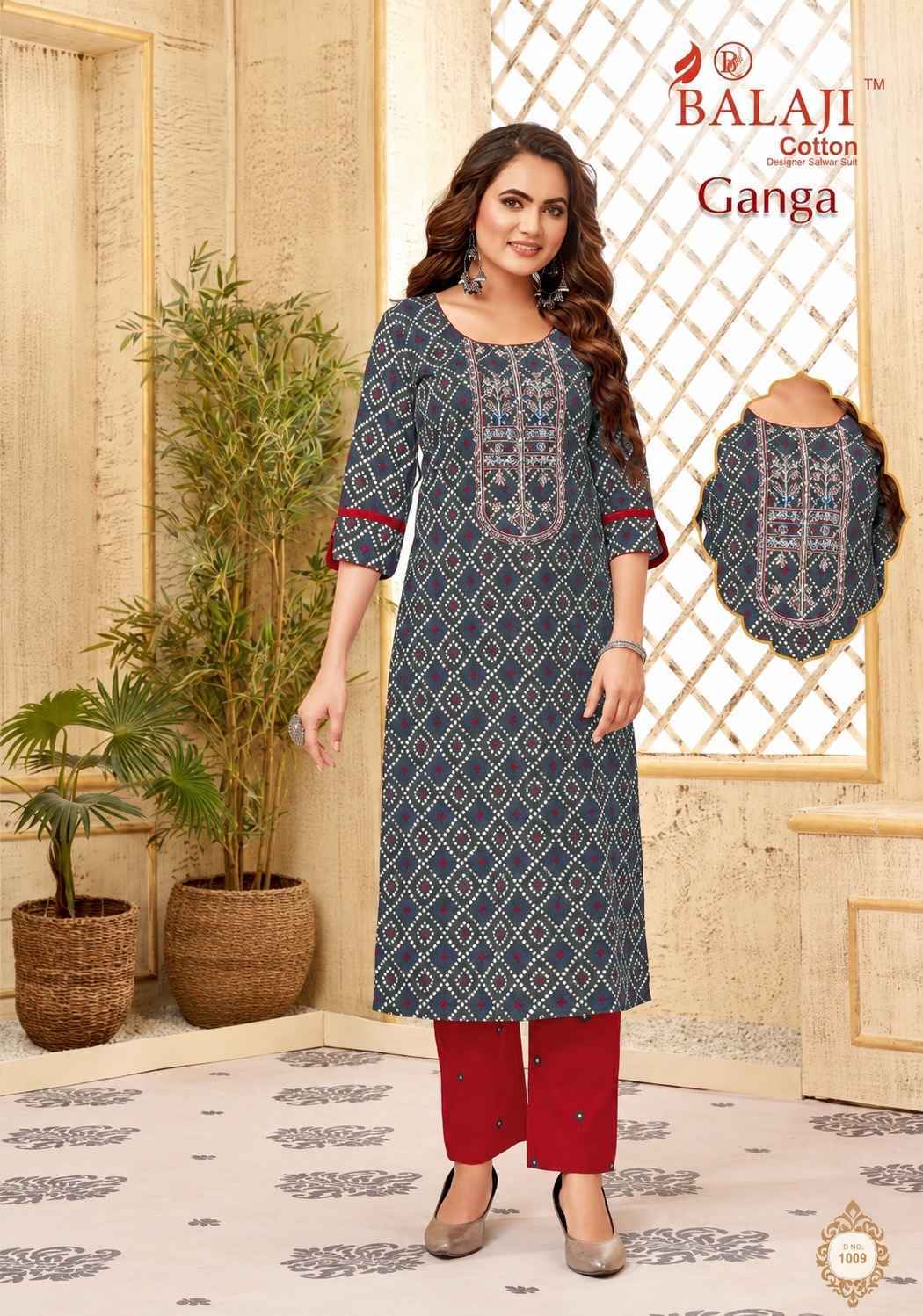 Balaji Ganga Vol 1 Long Cotton Kurti Set Collection _ Surat Wholesale Market Price ( 12 Pcs Catalog )
