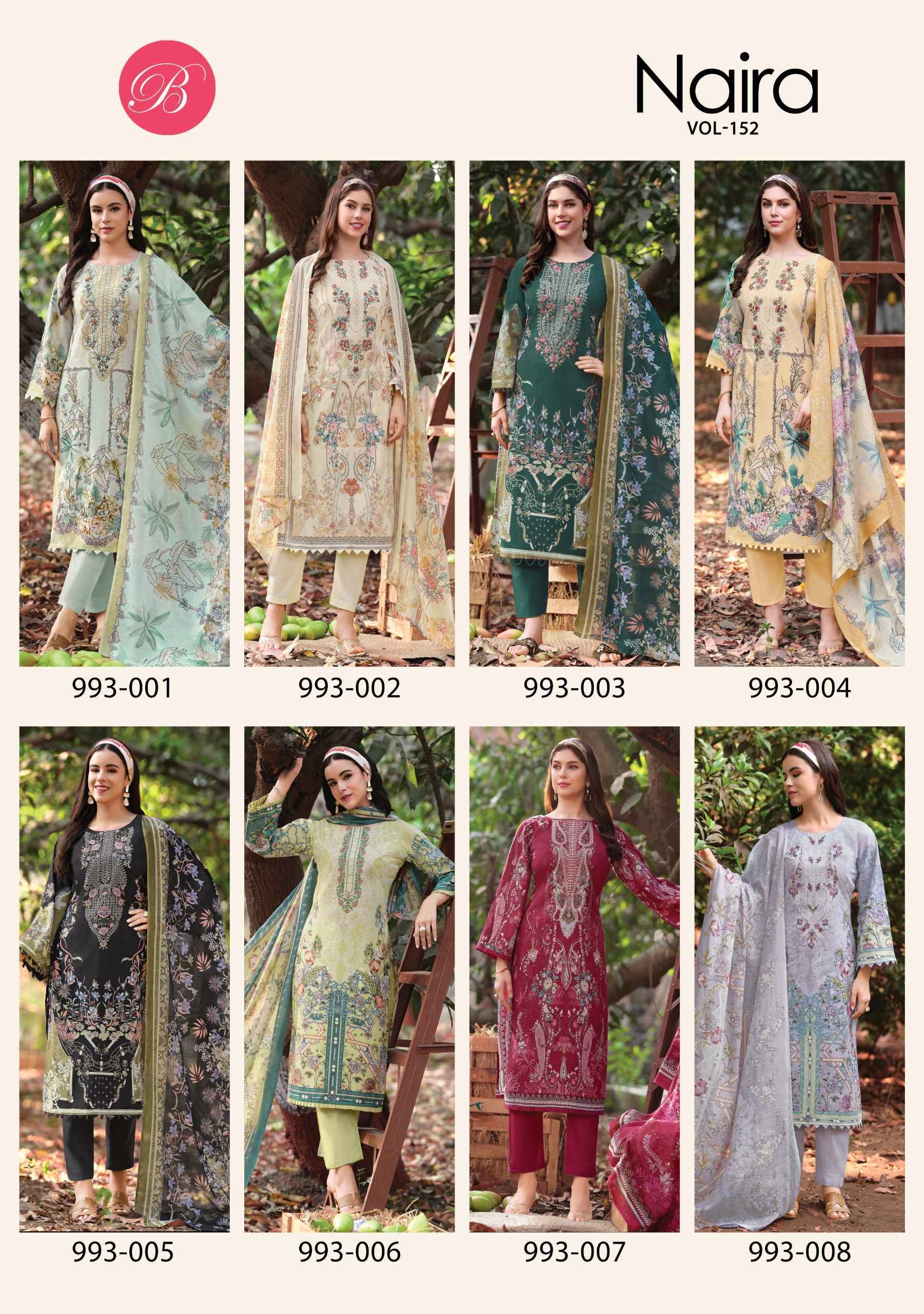 Belliza Naira Vol 152 Cotton Dress Material 8 Pcs Catalog Wholesale