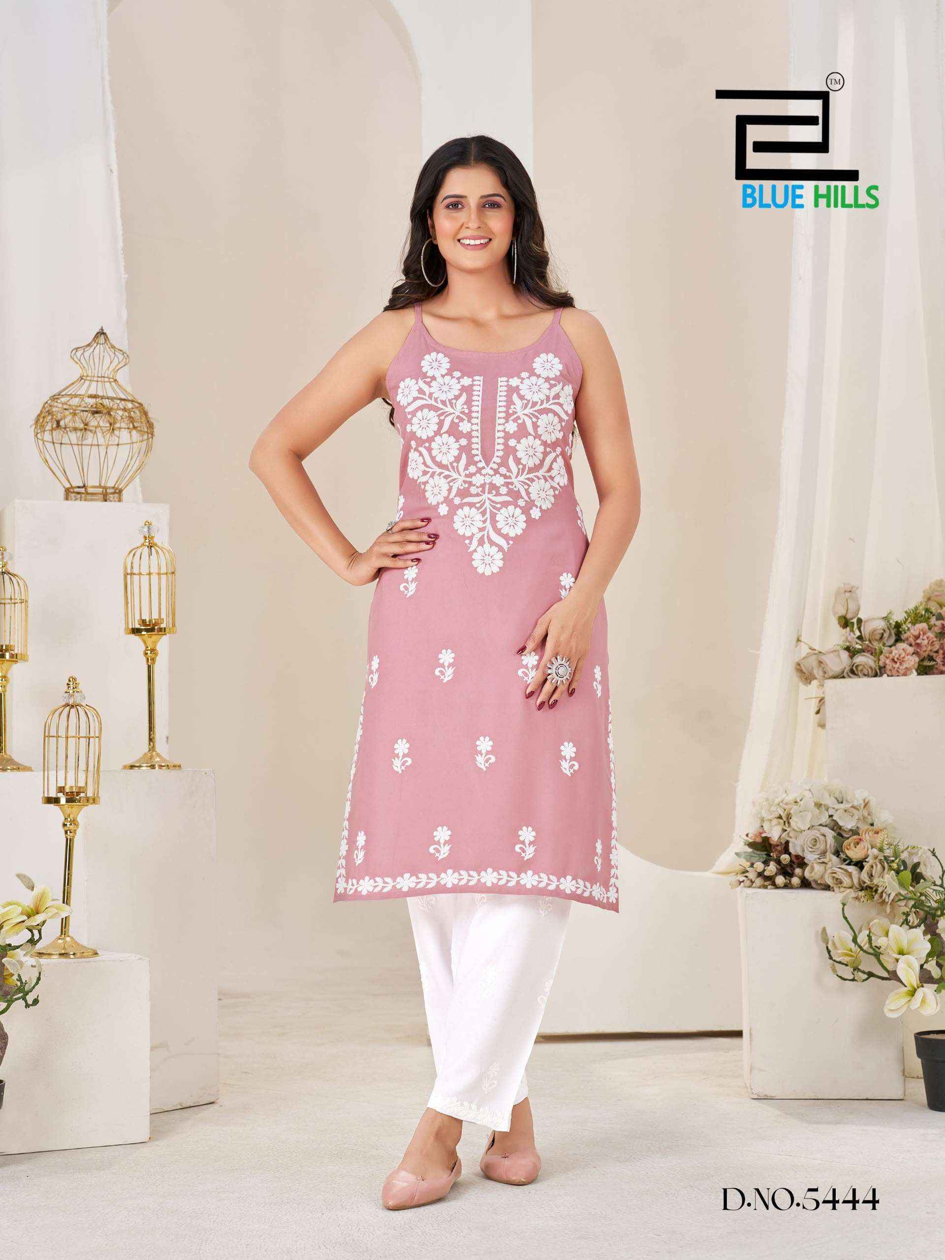 Blue Hills Hanshvi Rayon Kurti With Pant Wholesale Market Surat ( 4 Pcs Catalogue )