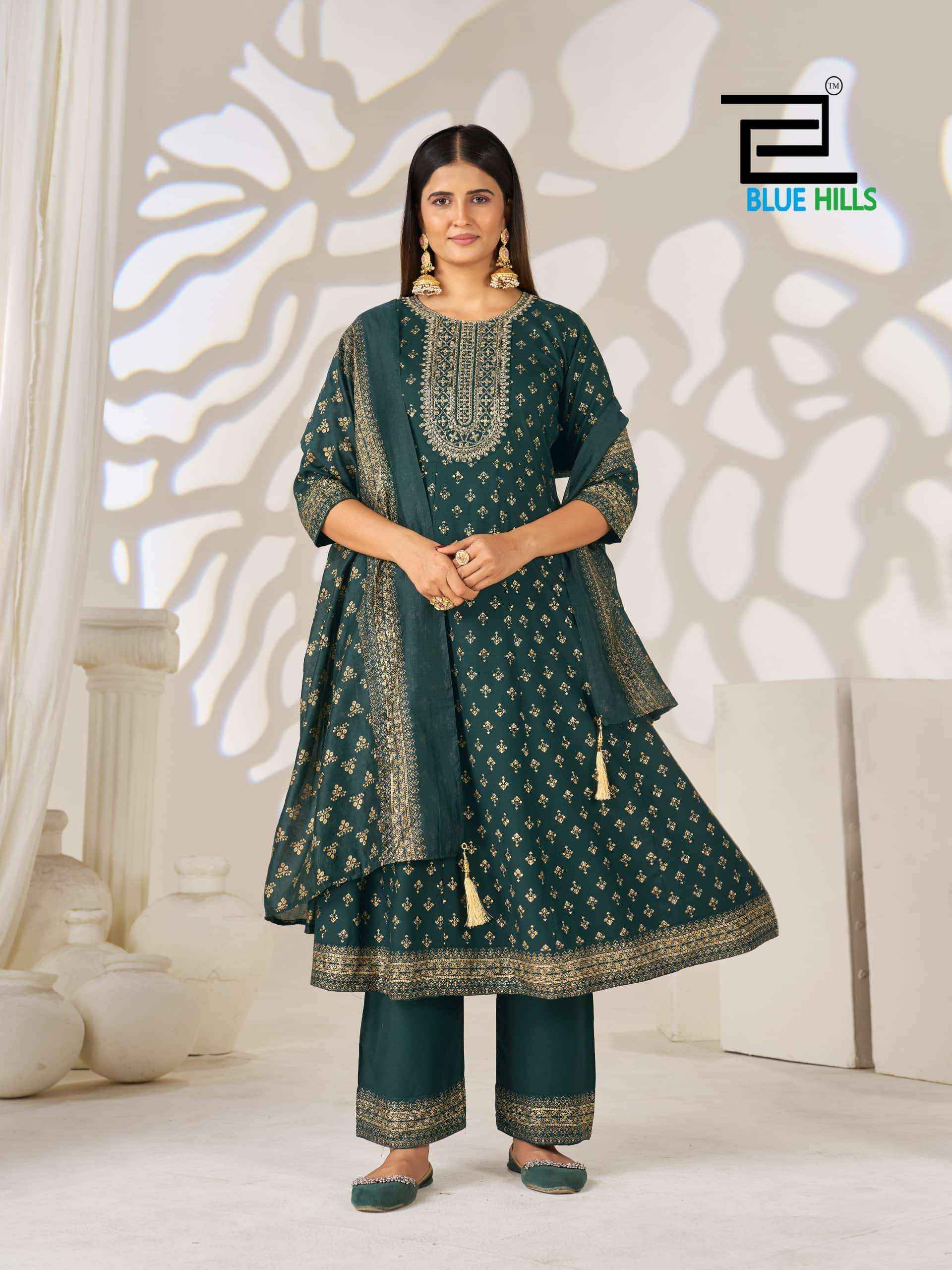 Blue Hills Lights Of Festival Readymade Suits Wholesale Market Surat ( 6 Pcs Catalogue )