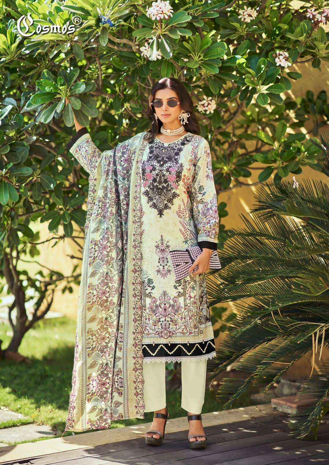 COSMOS FASHION NEEDLE WONDER VOL 5 LAWN COTTON EMBROIDERY WORK SUIT ( 8 PCS CATALOGUE )
