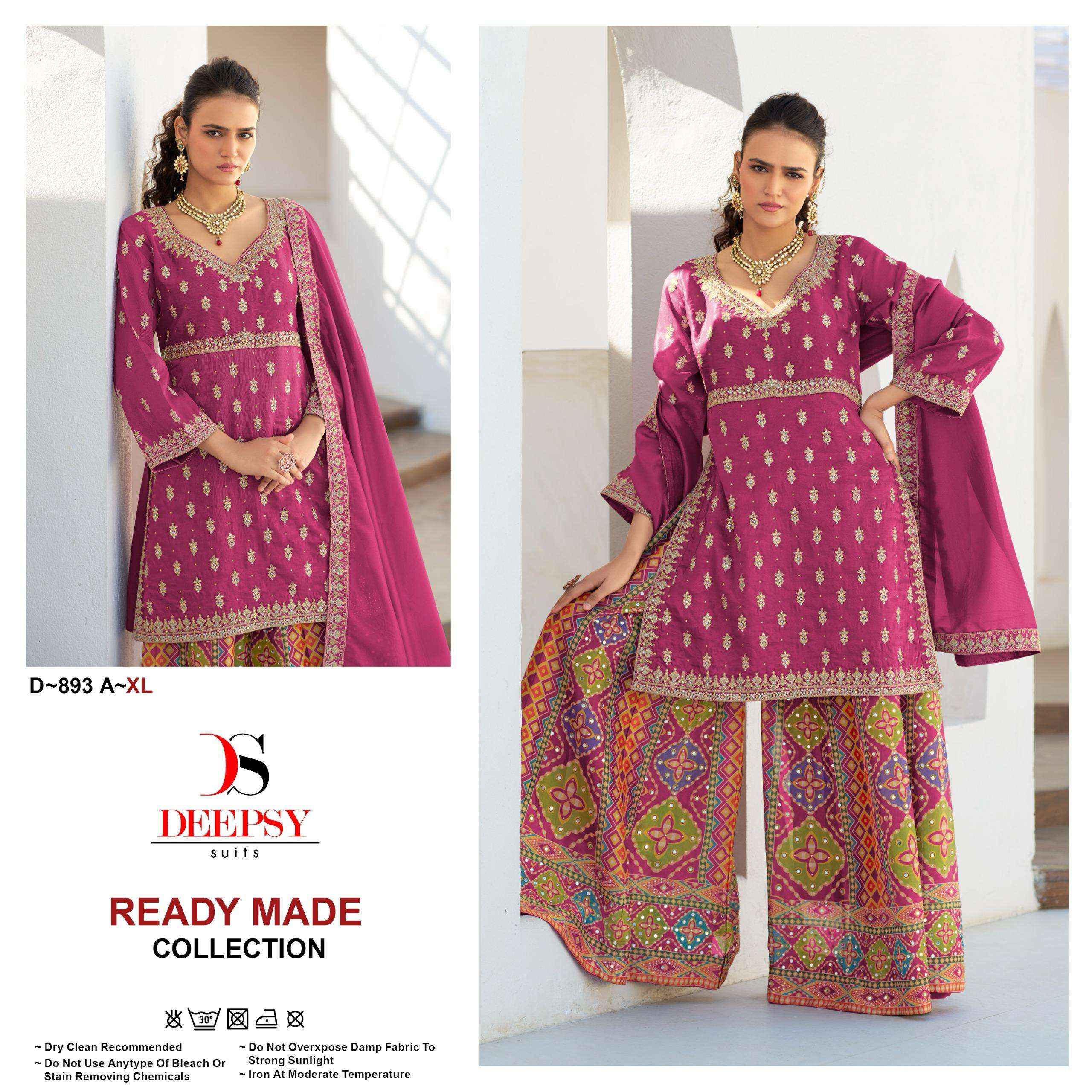 Deepsy D 893 Abcd Pakistani Designer 3 Piece Suit _ Surat Wholesale Market Price ( 4 Pcs Catalog )