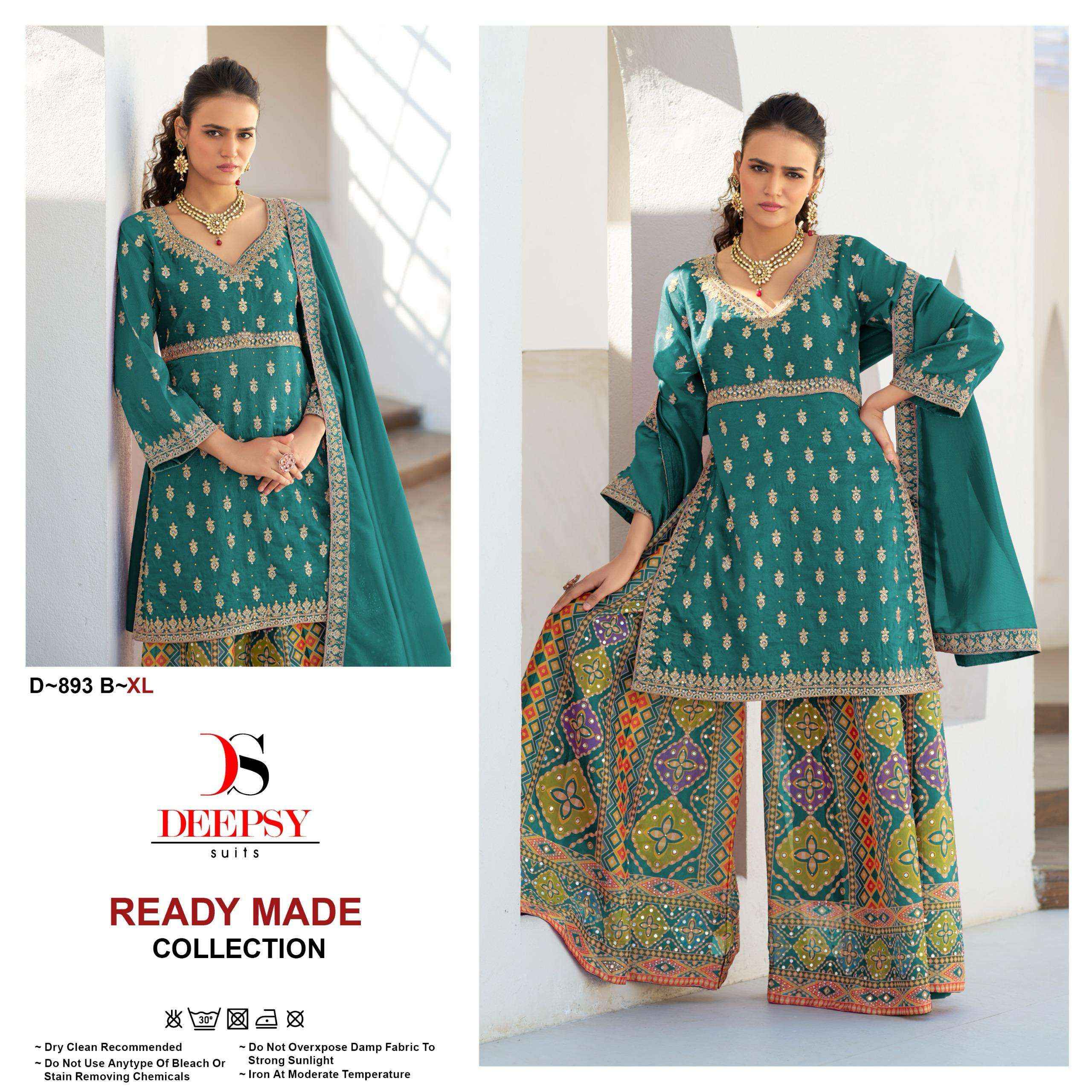 Deepsy D 893 Abcd Pakistani Designer 3 Piece Suit _ Surat Wholesale Market Price ( 4 Pcs Catalog )