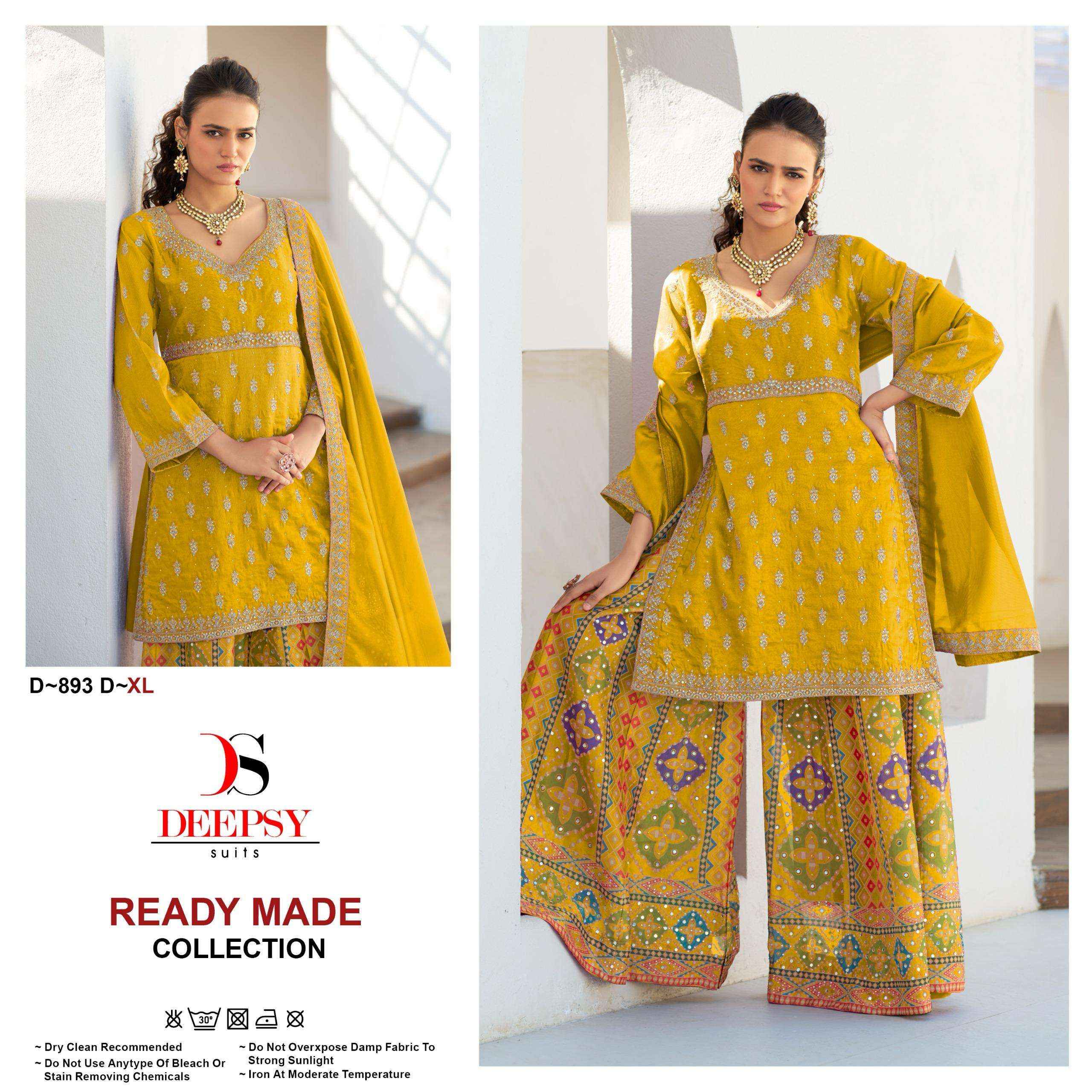 Deepsy D 893 Abcd Pakistani Designer 3 Piece Suit _ Surat Wholesale Market Price ( 4 Pcs Catalog )
