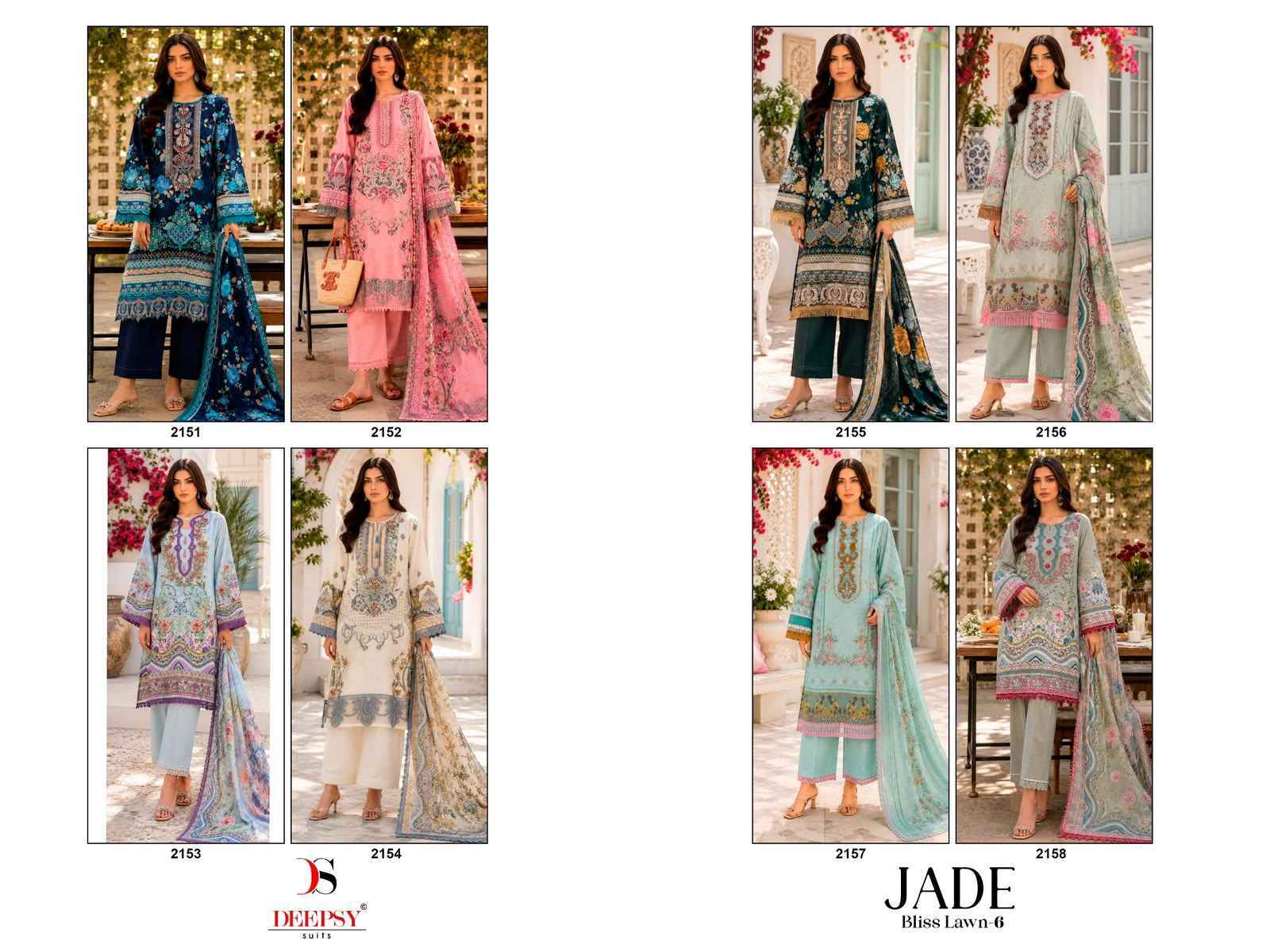 Deepsy Jade Bliss Lawn Vol 6 Cotton Dress Material Surat Wholesale Bazaar ( 8 Pcs Catalog )