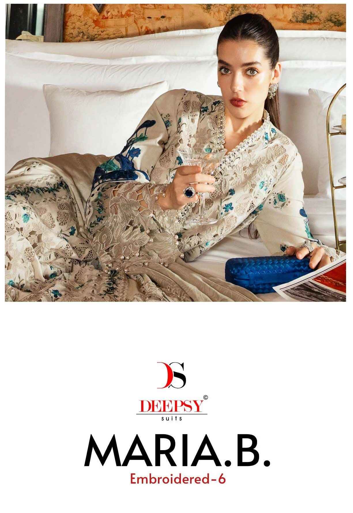 Deepsy Maria B Embroidered Vol 6 Cotton Pakistani Dress Material Wholesale Surat ( 4 pcs Catalogue )
