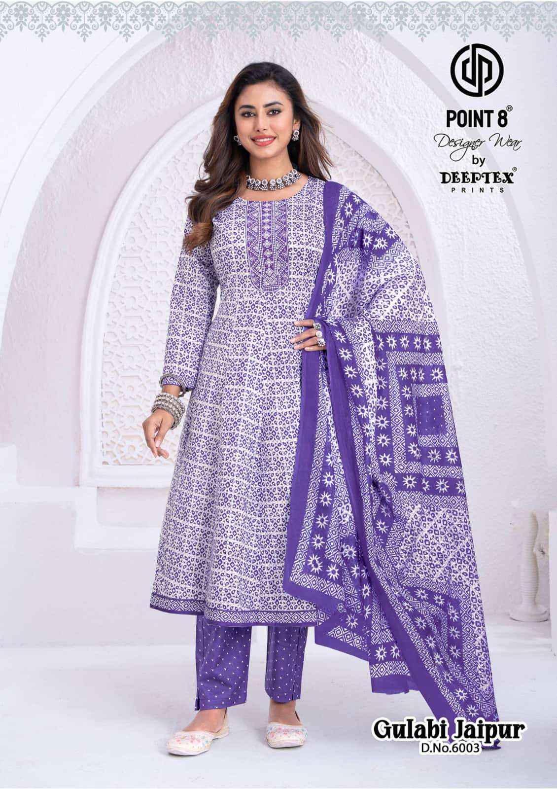 Deeptex Gulabi Jaipur Vol 6 Cotton Anarkali Suits Surat Wholesale Dealer ( 8 Pcs Catalogue )