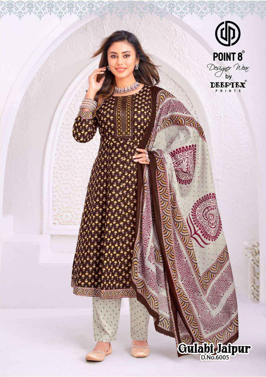 Deeptex Gulabi Jaipur Vol 6 Cotton Anarkali Suits Surat Wholesale Dealer ( 8 Pcs Catalogue )
