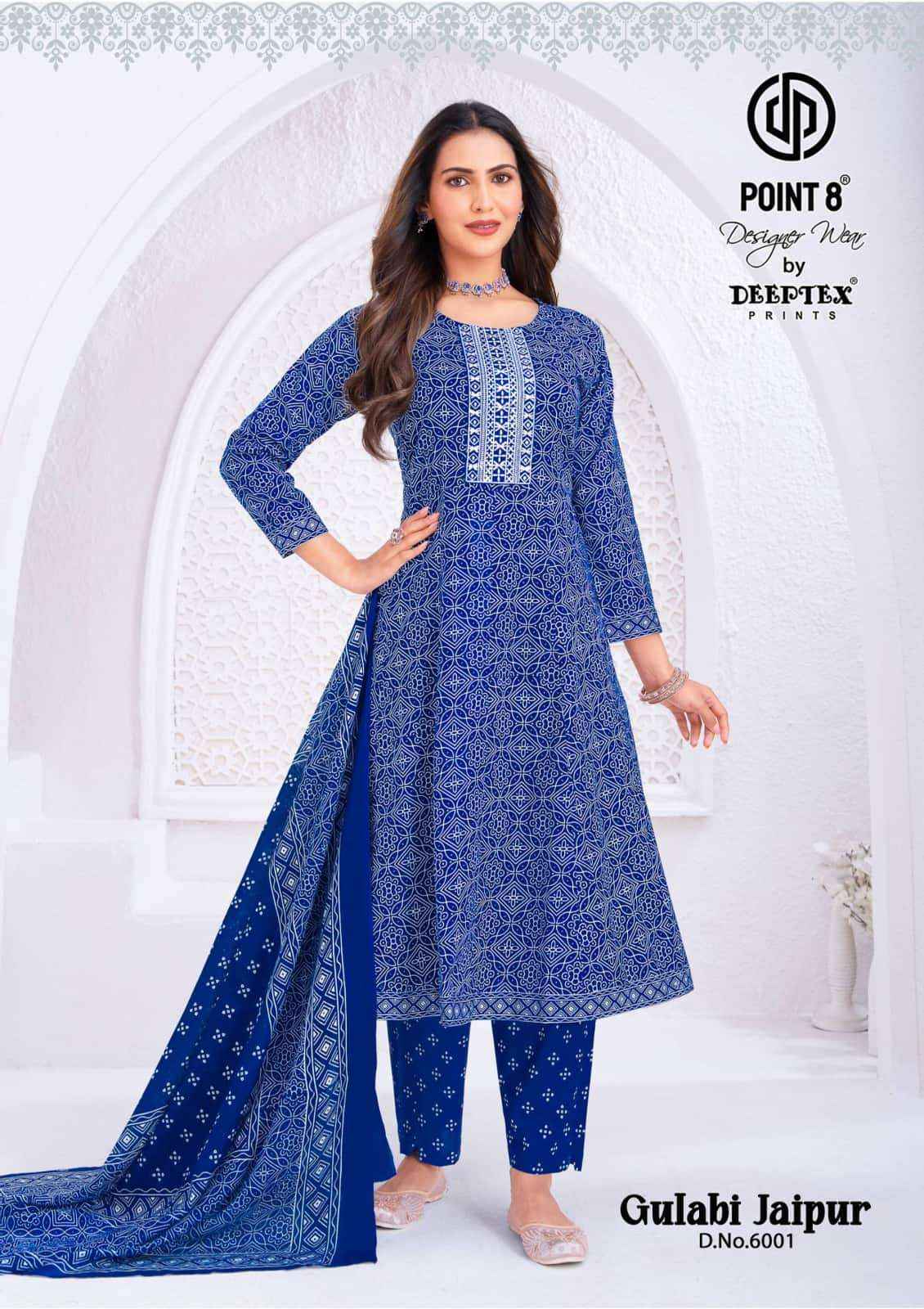 Deeptex Gulabi Jaipur Vol 6 Cotton Anarkali Suits Surat Wholesale Dealer ( 8 Pcs Catalogue )