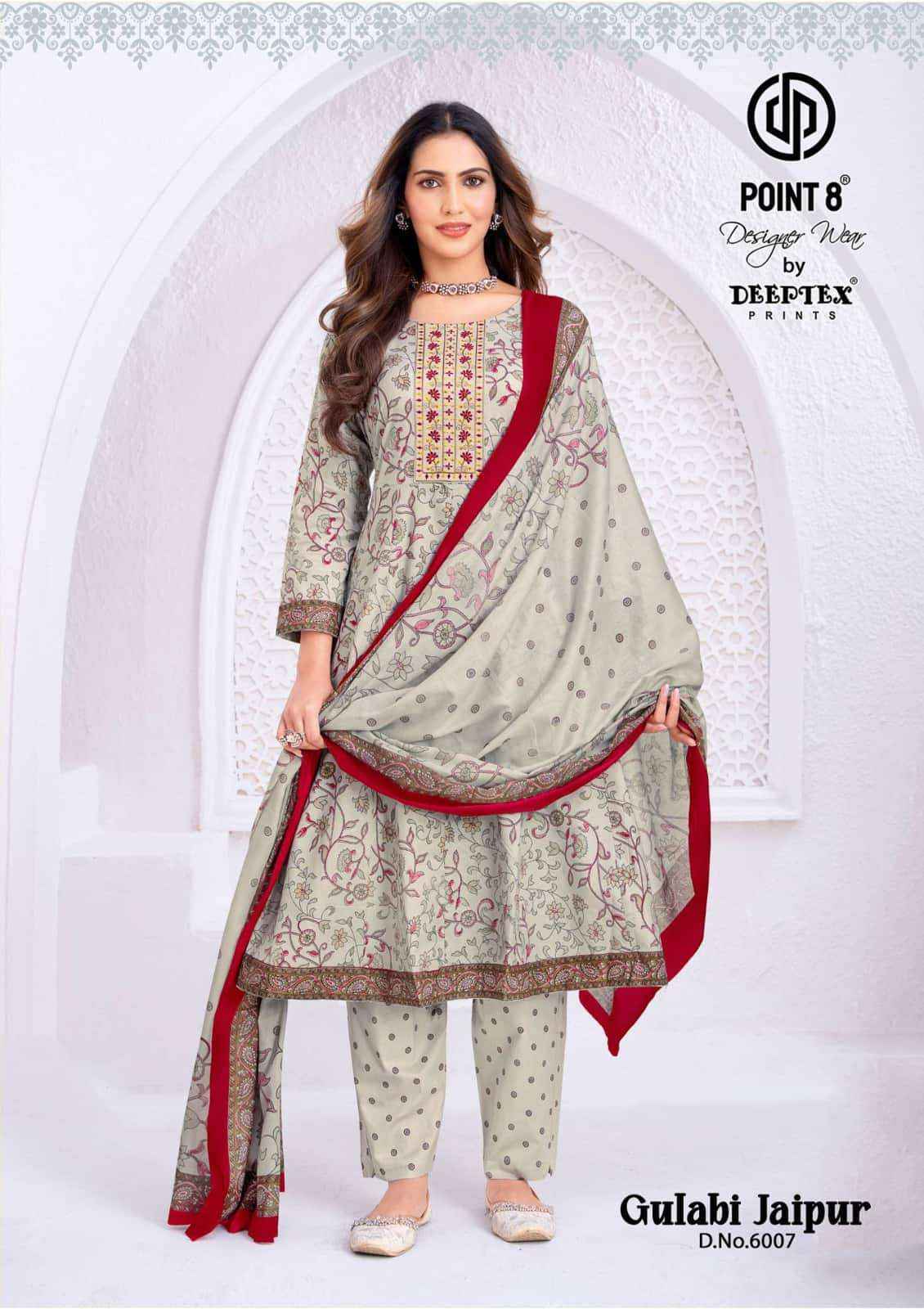 Deeptex Gulabi Jaipur Vol 6 Cotton Anarkali Suits Surat Wholesale Dealer ( 8 Pcs Catalogue )