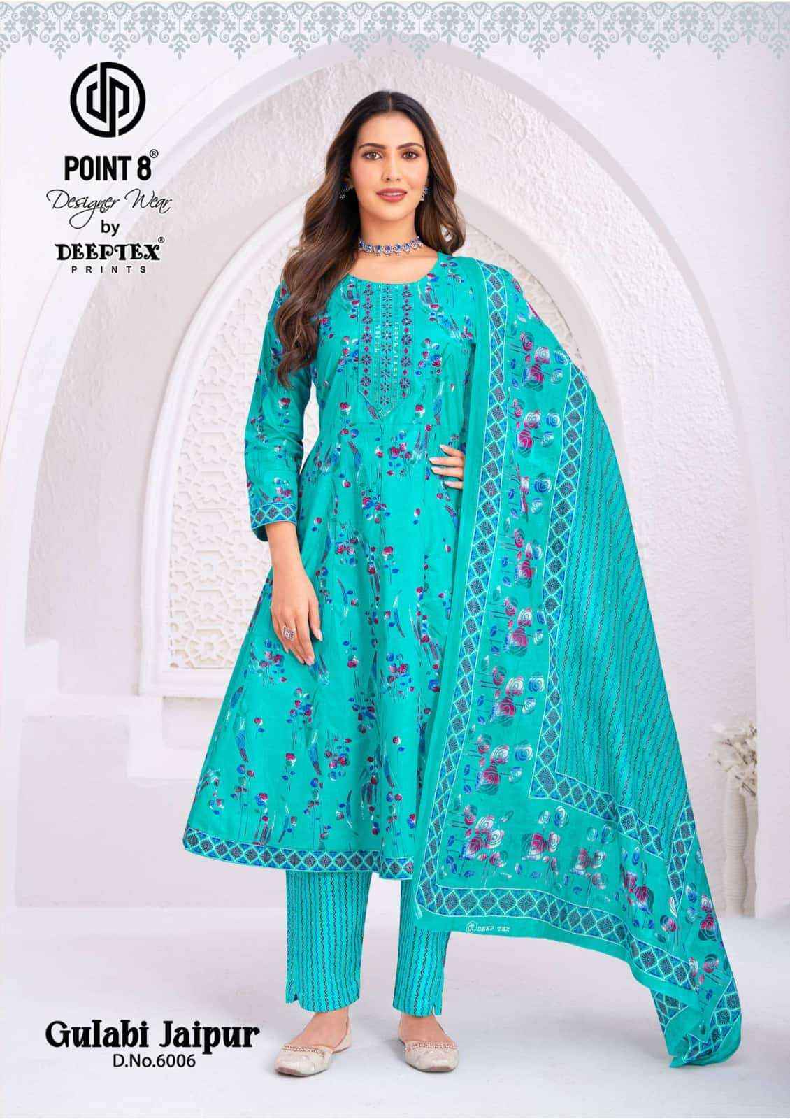 Deeptex Gulabi Jaipur Vol 6 Cotton Anarkali Suits Surat Wholesale Dealer ( 8 Pcs Catalogue )