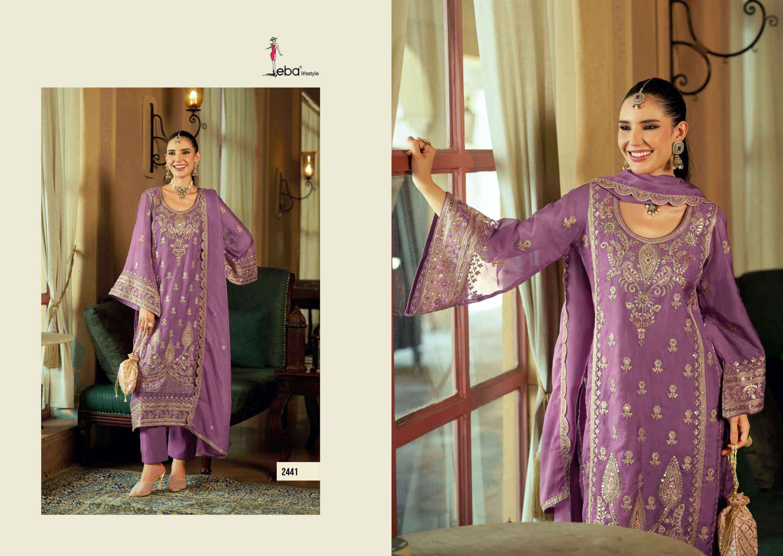 Eba Lifestyle Aroma Readymade Designer Suit _ Surat Wholesale Market Price ( 3 Pcs Catalog )