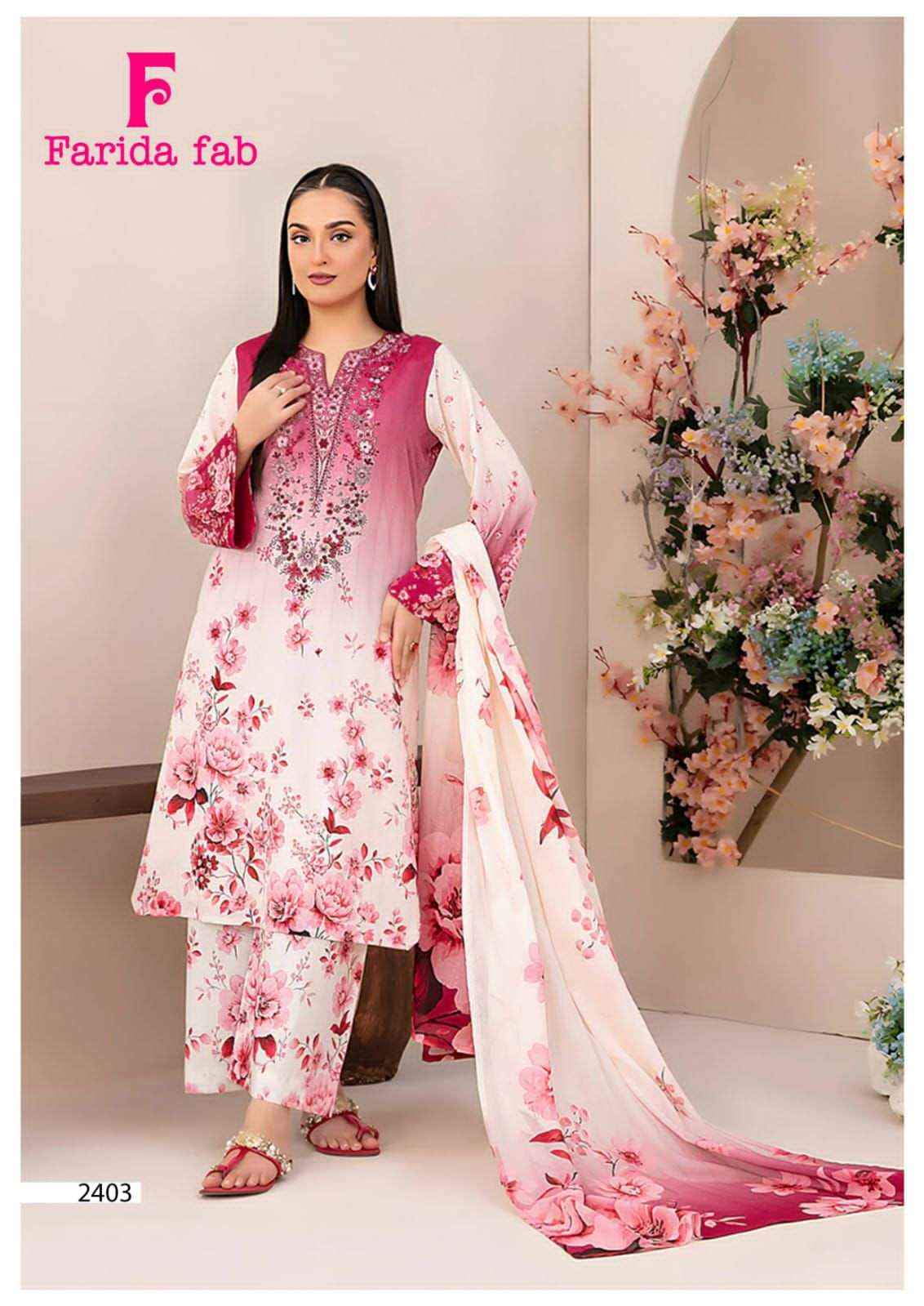 Farida Fab Parian Dream Vol 24 Pure Cotton Pakistani Suits Wholesale Price ( 6 Pcs Catalogue )