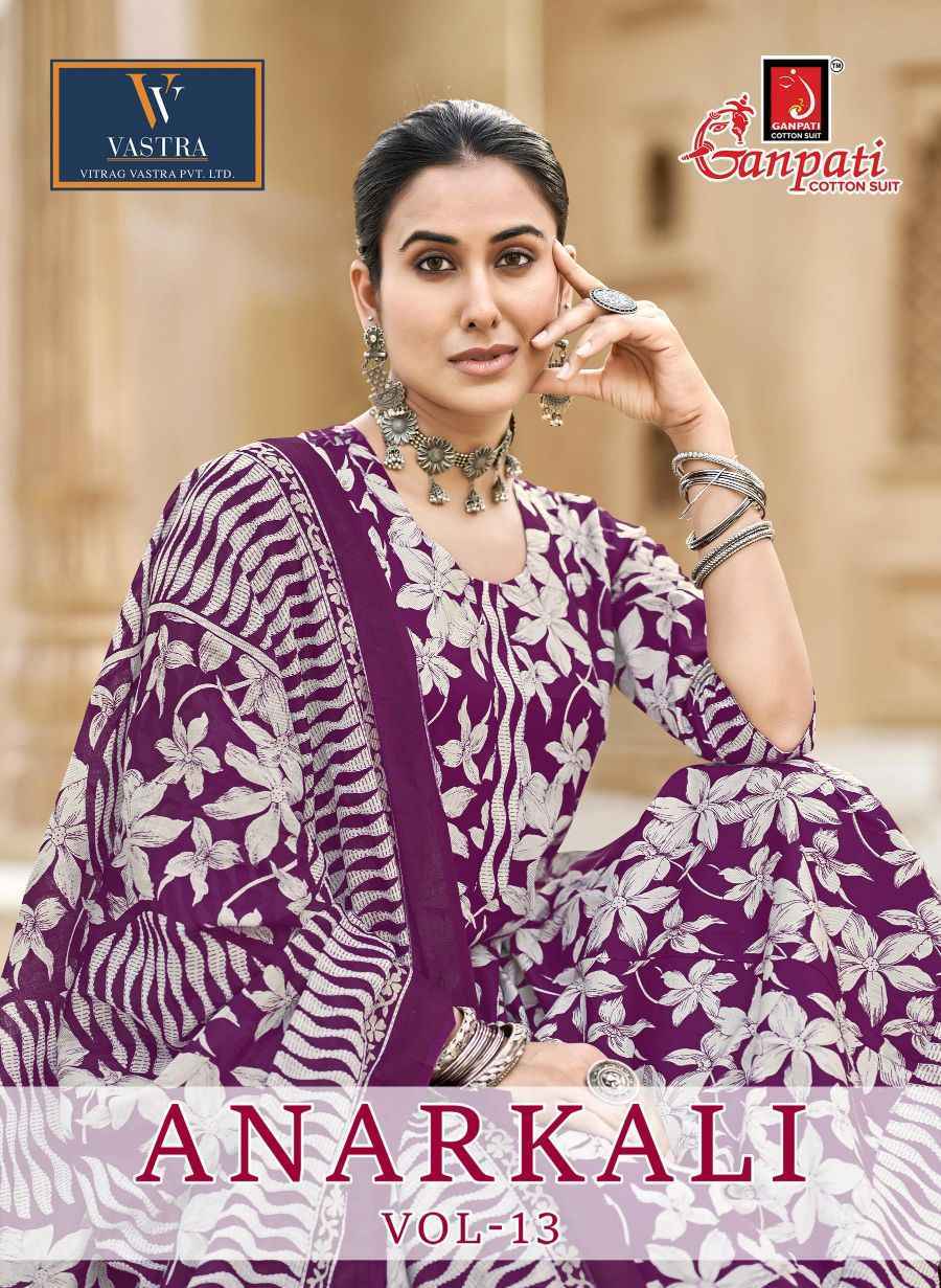 Ganpati Anarkali Vol 13 Readymade Cotton Dress _ Surat Wholesale Market Price ( 12 Pcs Catalog )