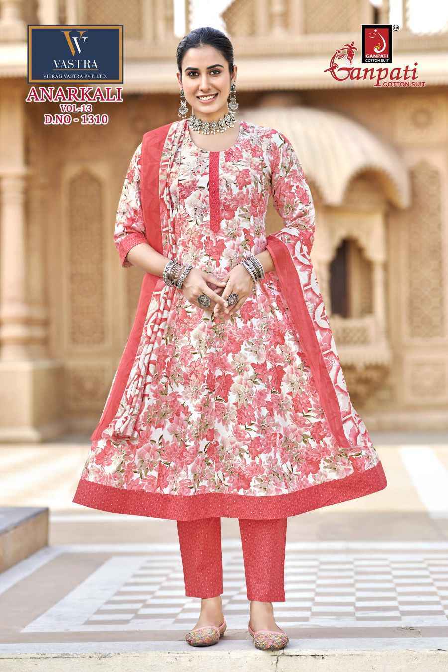 Ganpati Anarkali Vol 13 Readymade Cotton Dress _ Surat Wholesale Market Price ( 12 Pcs Catalog )