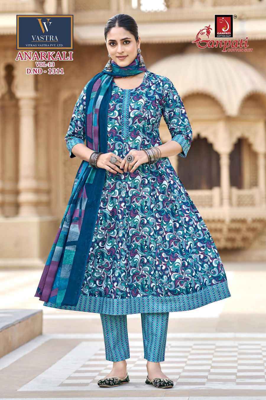 Ganpati Anarkali Vol 13 Readymade Cotton Dress _ Surat Wholesale Market Price ( 12 Pcs Catalog )