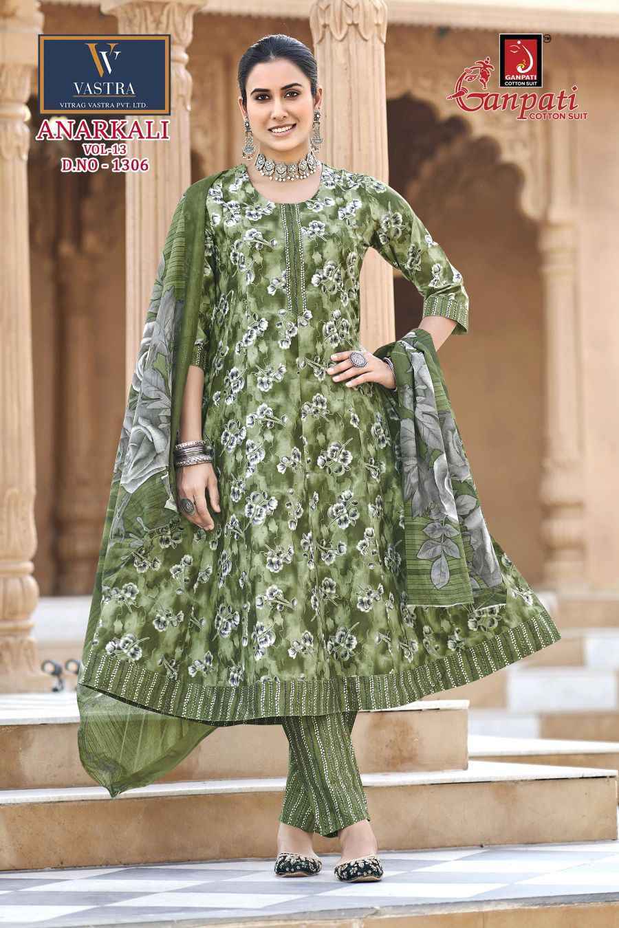 Ganpati Anarkali Vol 13 Readymade Cotton Dress _ Surat Wholesale Market Price ( 12 Pcs Catalog )