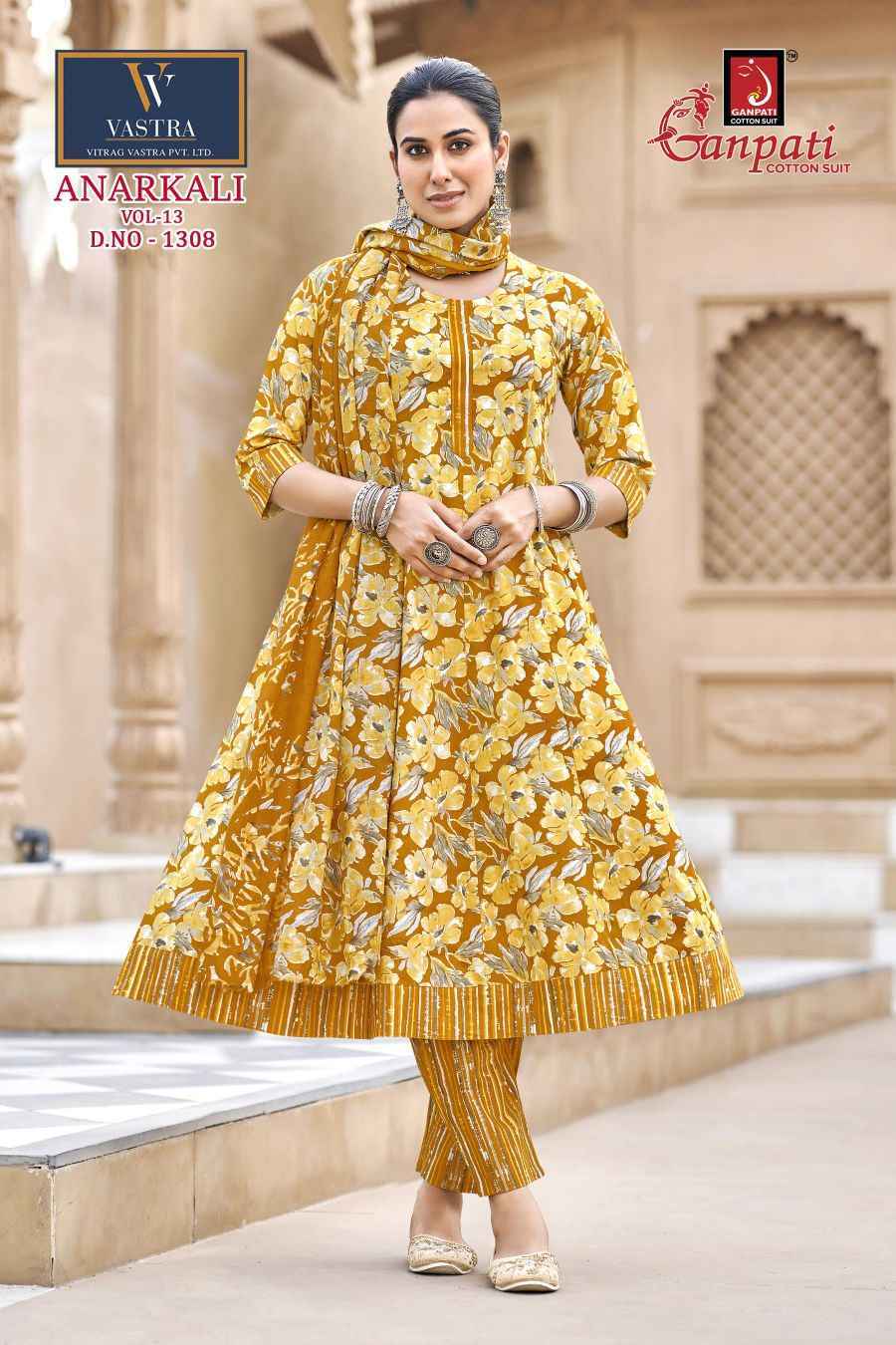 Ganpati Anarkali Vol 13 Readymade Cotton Dress _ Surat Wholesale Market Price ( 12 Pcs Catalog )