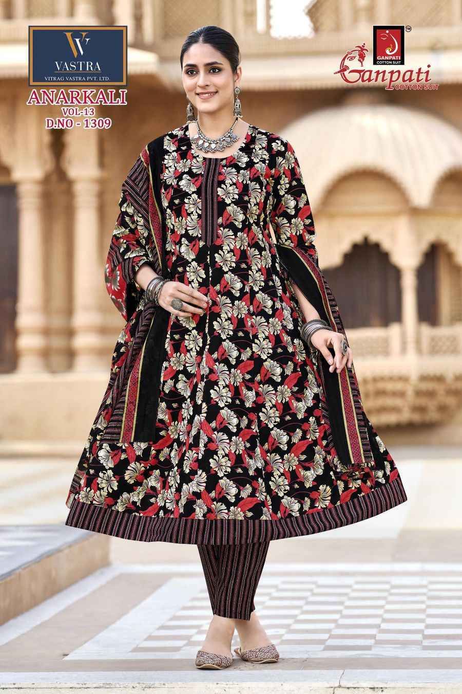 Ganpati Anarkali Vol 13 Readymade Cotton Dress _ Surat Wholesale Market Price ( 12 Pcs Catalog )