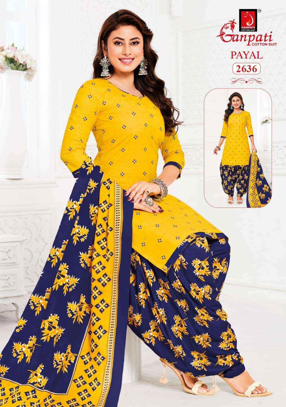 Ganpati Payal Vol 12 Pure Cotton Dress Material Wholesale Price ( 15 Pcs Catalogue )